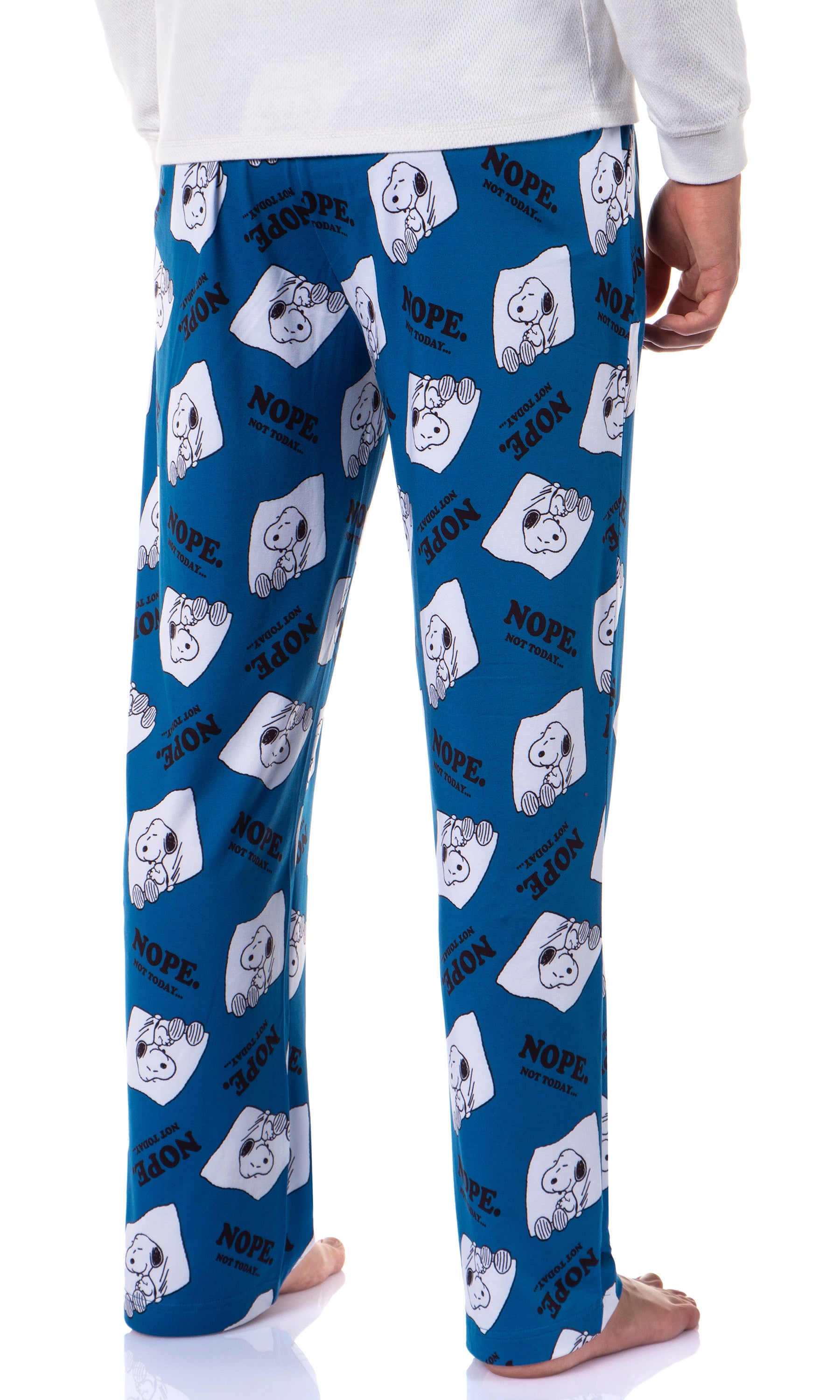 Peanuts Men's Snoopy Nope Not Today Tossed Print Sleep Pajama Pants
