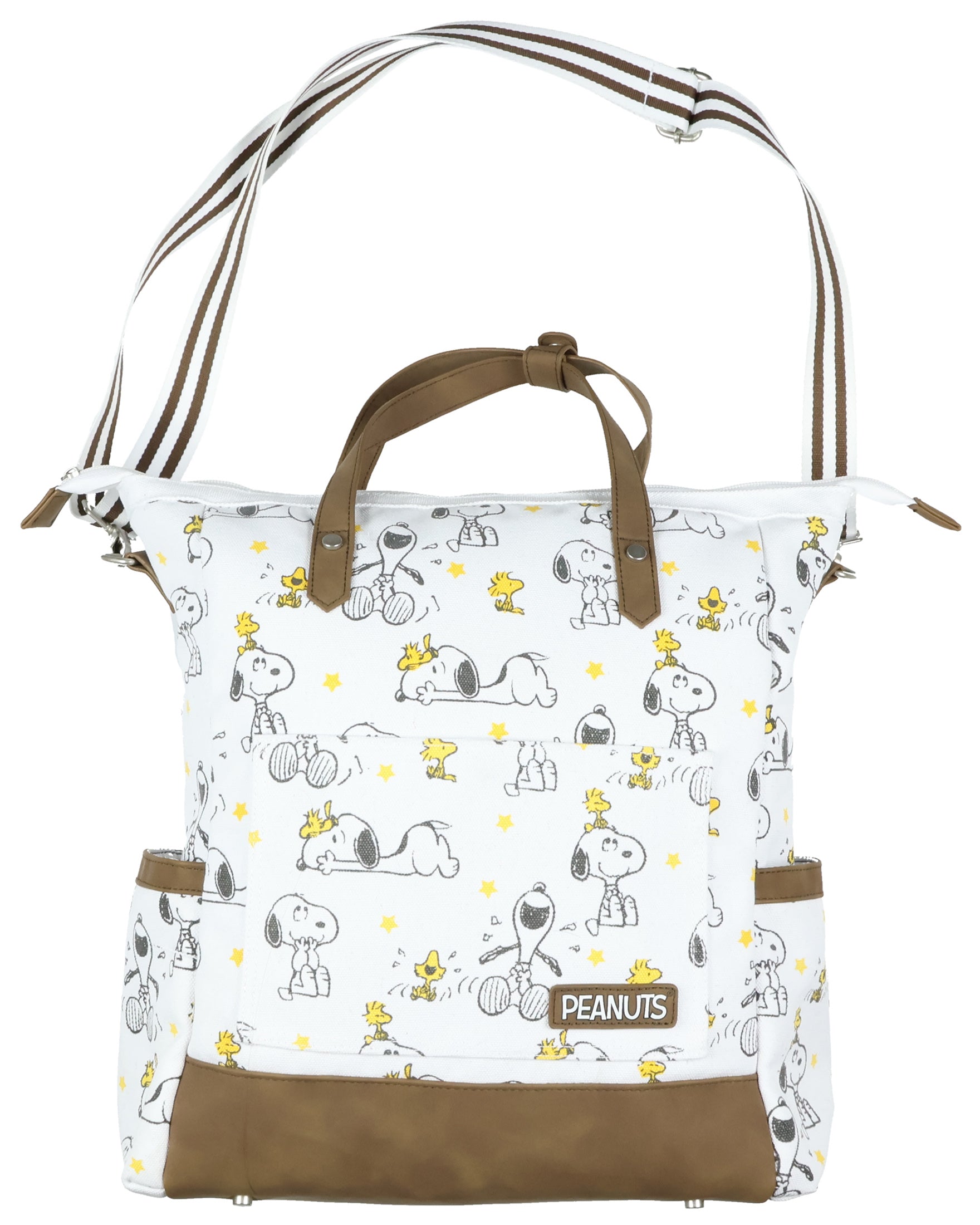 Peanuts Backpack Snoopy and Woodstock Convertible Totepack with Carrying Handles