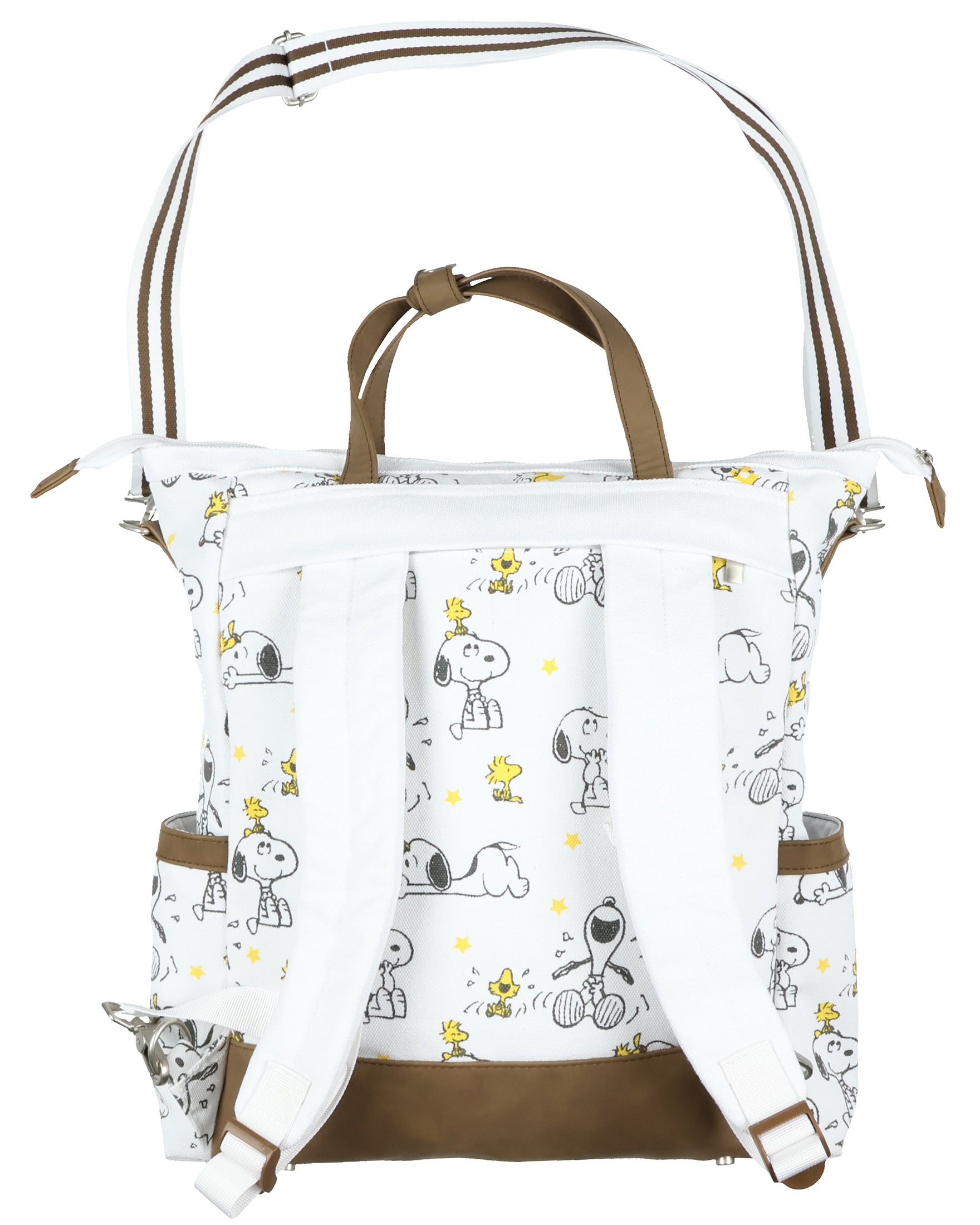 Peanuts Backpack Snoopy and Woodstock Convertible Totepack with Carrying Handles
