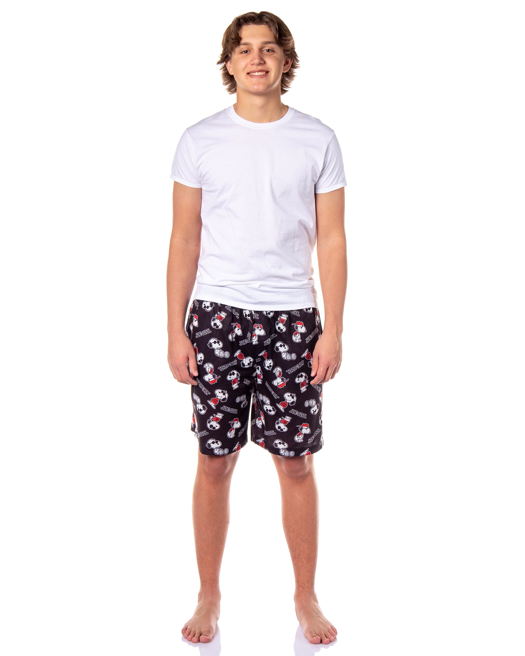 Peanuts Men's Pajama Shorts Snoopy Joe Cool AOP Lounge Sleep Bottoms