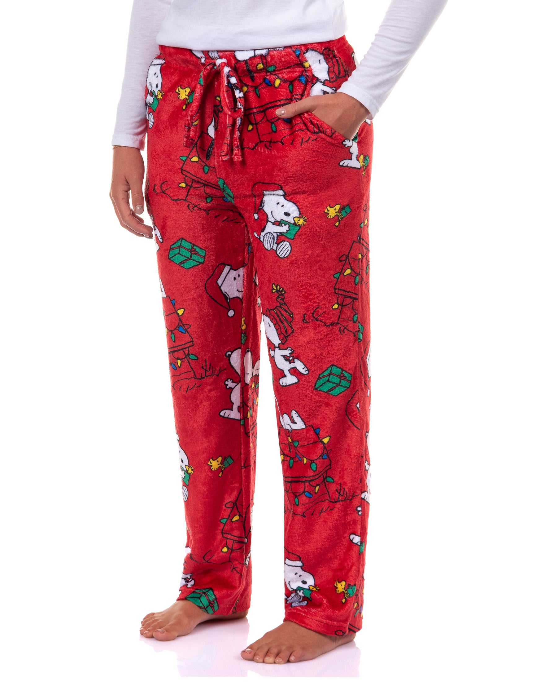 Peanuts Snoopy Pajamas Women's Holiday Lights Lounge Sleep Pants