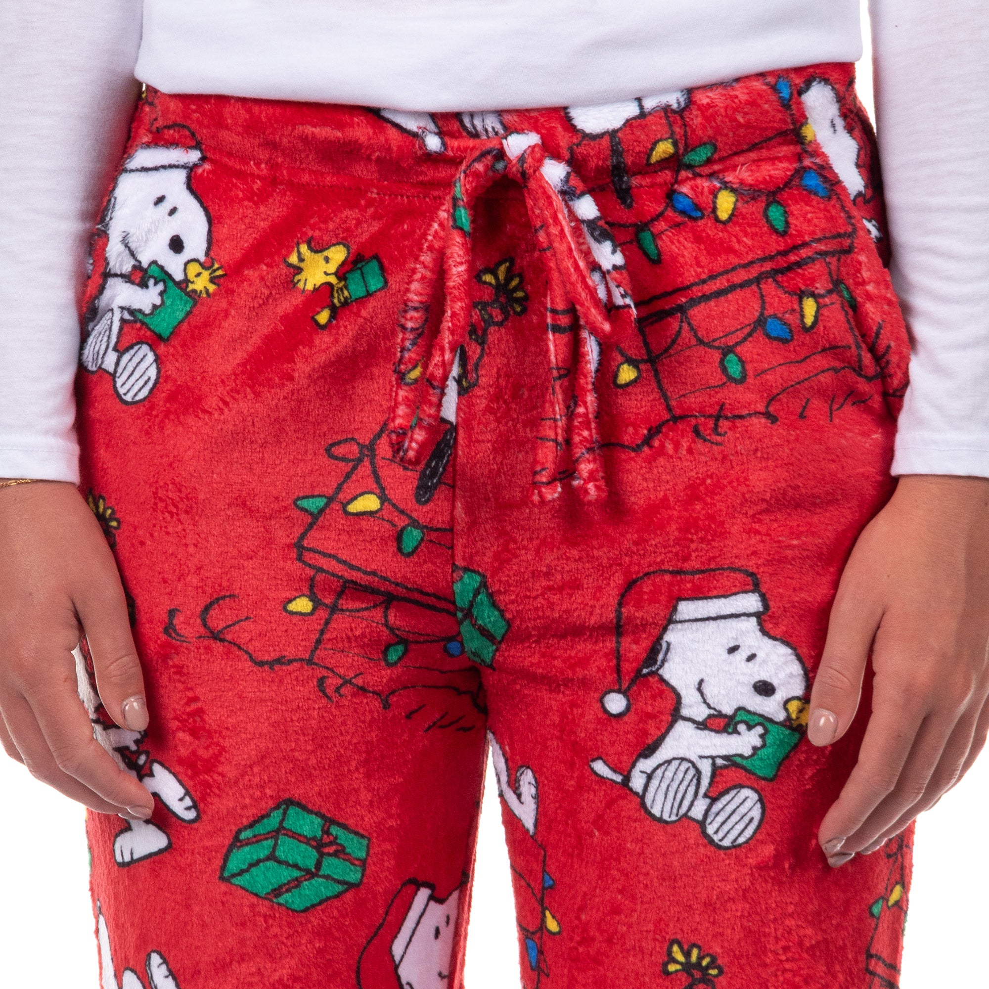 Peanuts Snoopy Pajamas Women's Holiday Lights Lounge Sleep Pants