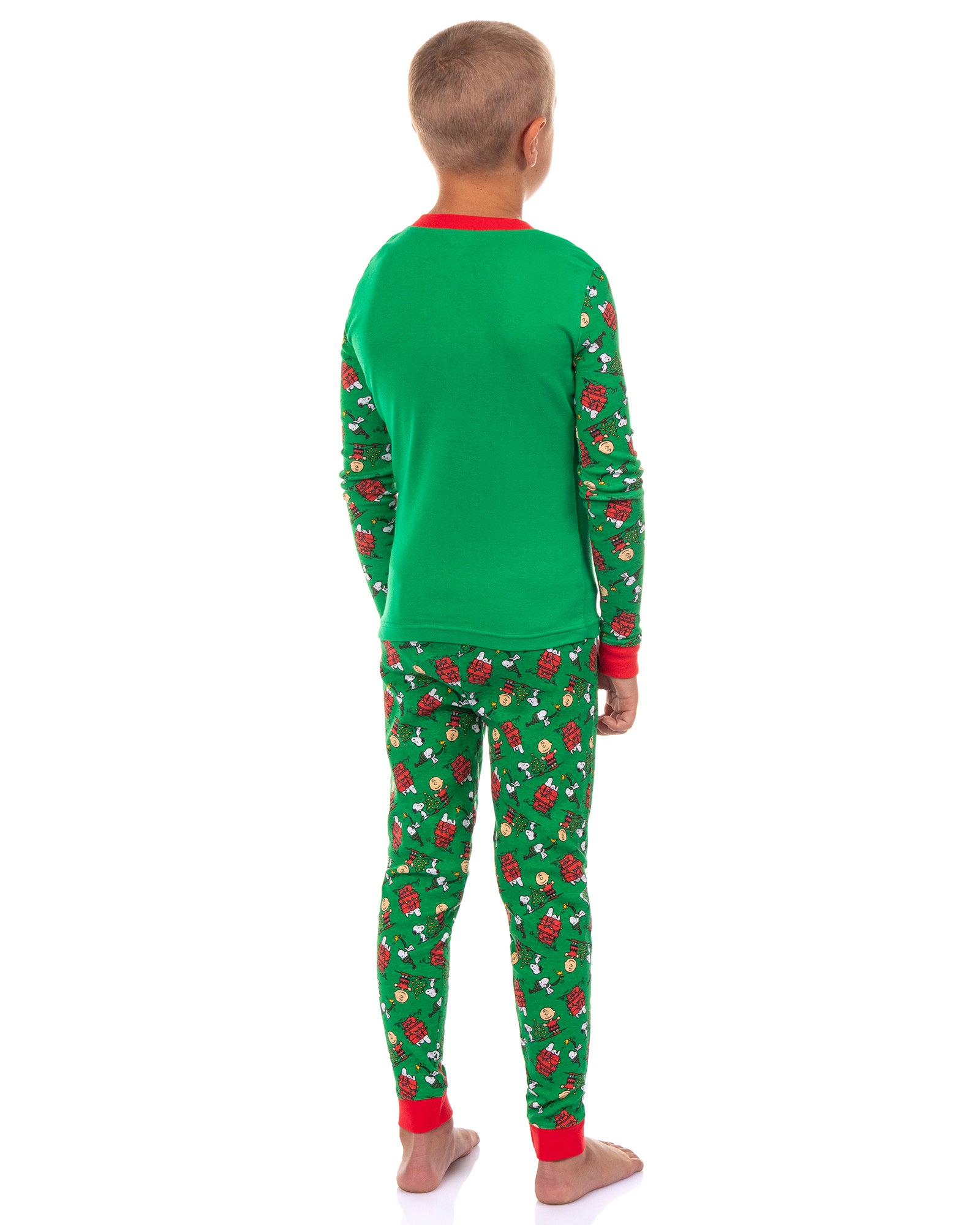 Peanuts Pajamas Boy's Snoopy Wake Me When It's Christmas Tight Fit Set