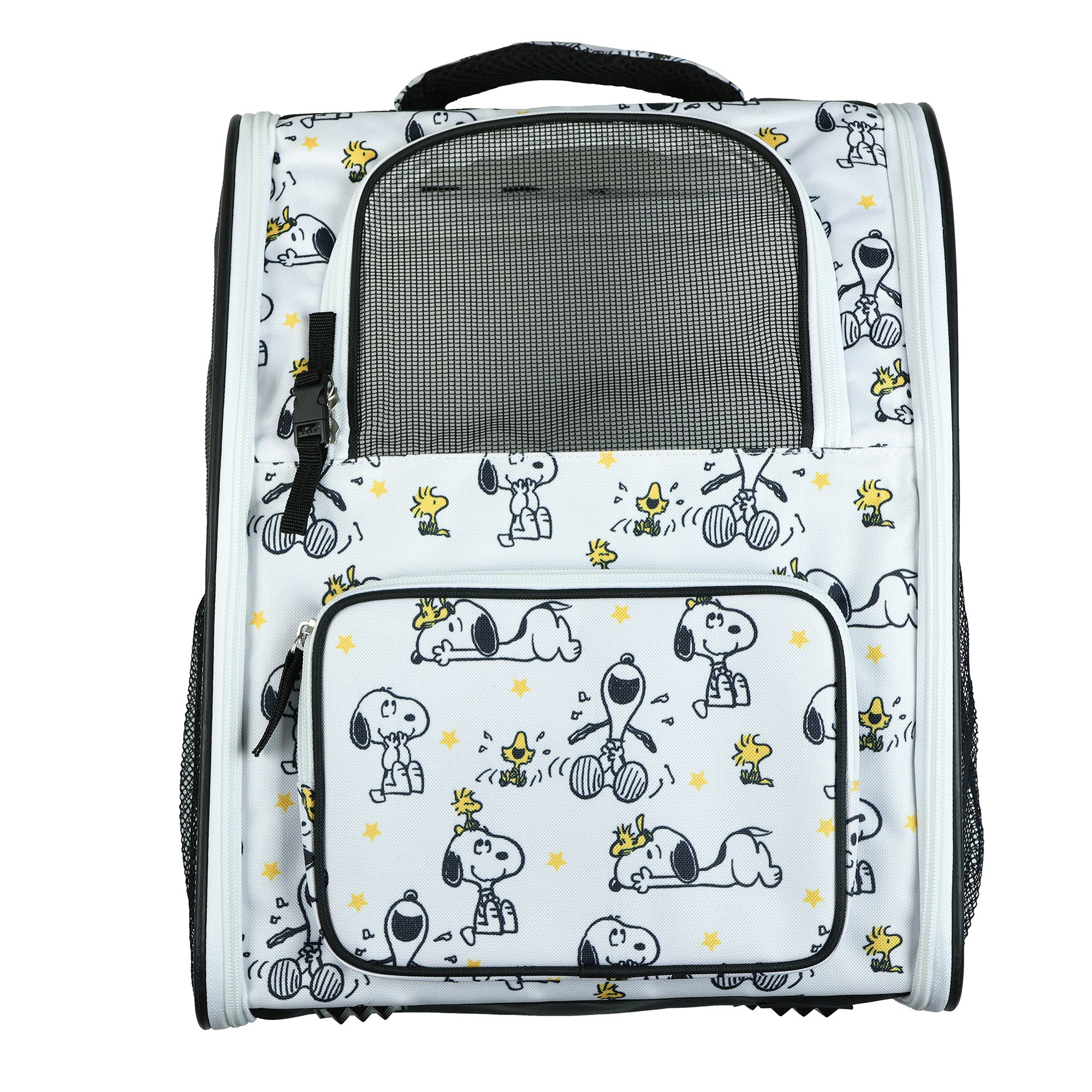 best travel backpack extra bag of peanuts Peanuts Snoopy & Woodstock Pet Carrier Outdoor Travel Backpack 16" Sma – PJammy