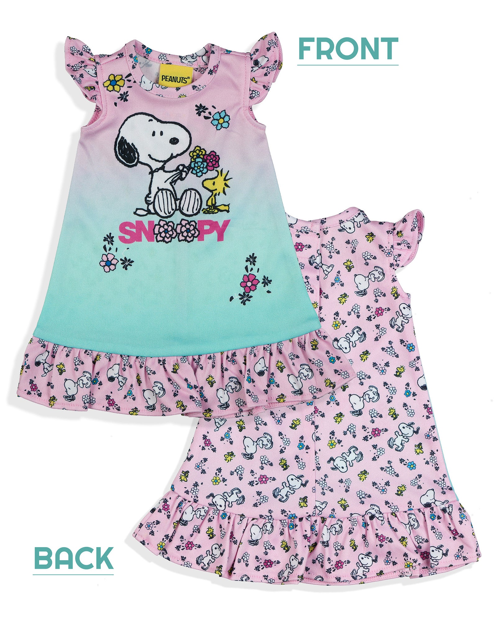 Peanuts Nightgown Toddler Girls Snoopy and Woodstock Pajamas with Doll Gown