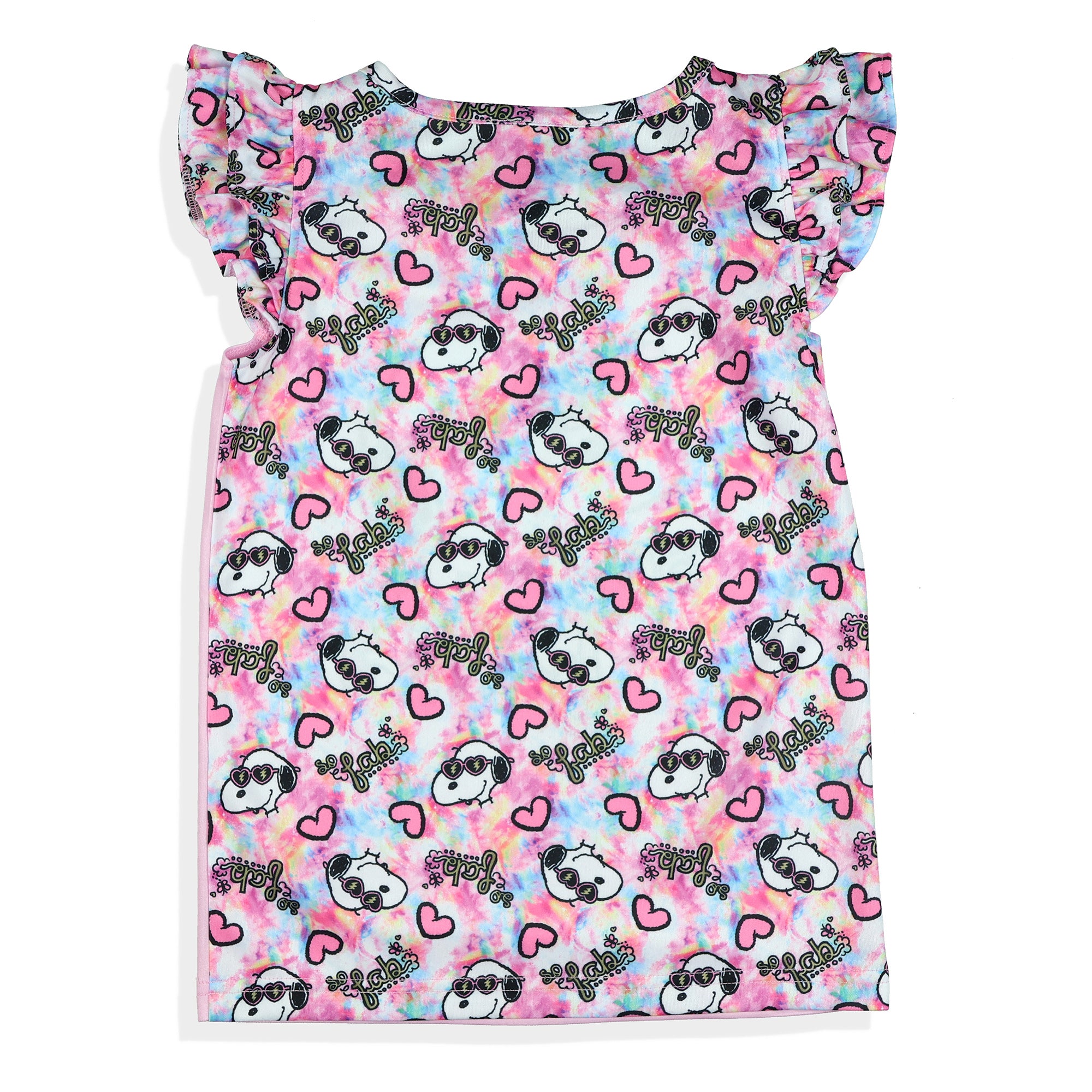 Peanuts Pajamas Toddler Girls Joe Cool So Fab Ruffle Sleeve Pant Sleep Set (5T)