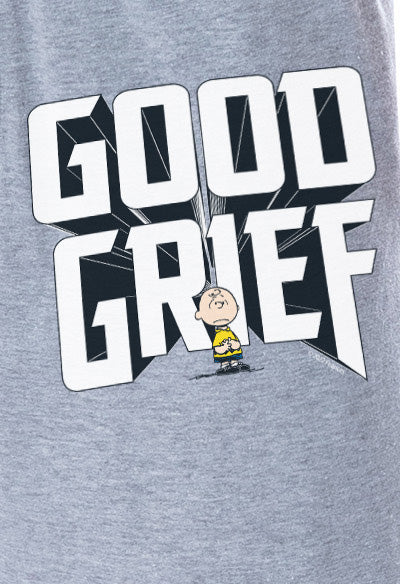 Peanuts Mens' Charlie Brown Good Grief Character Sleep Pajama Pants