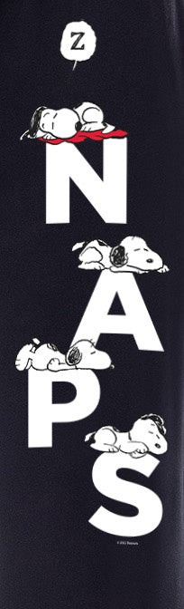 Peanuts Mens' Snoopy I Like Naps Character Sleep Pajama Set Shirt Pants