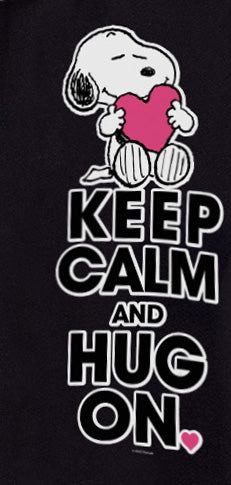Peanuts Womens' Snoopy Woodstock Keep Calm Hug On Character Splatter Paint Sleep Pajama Set