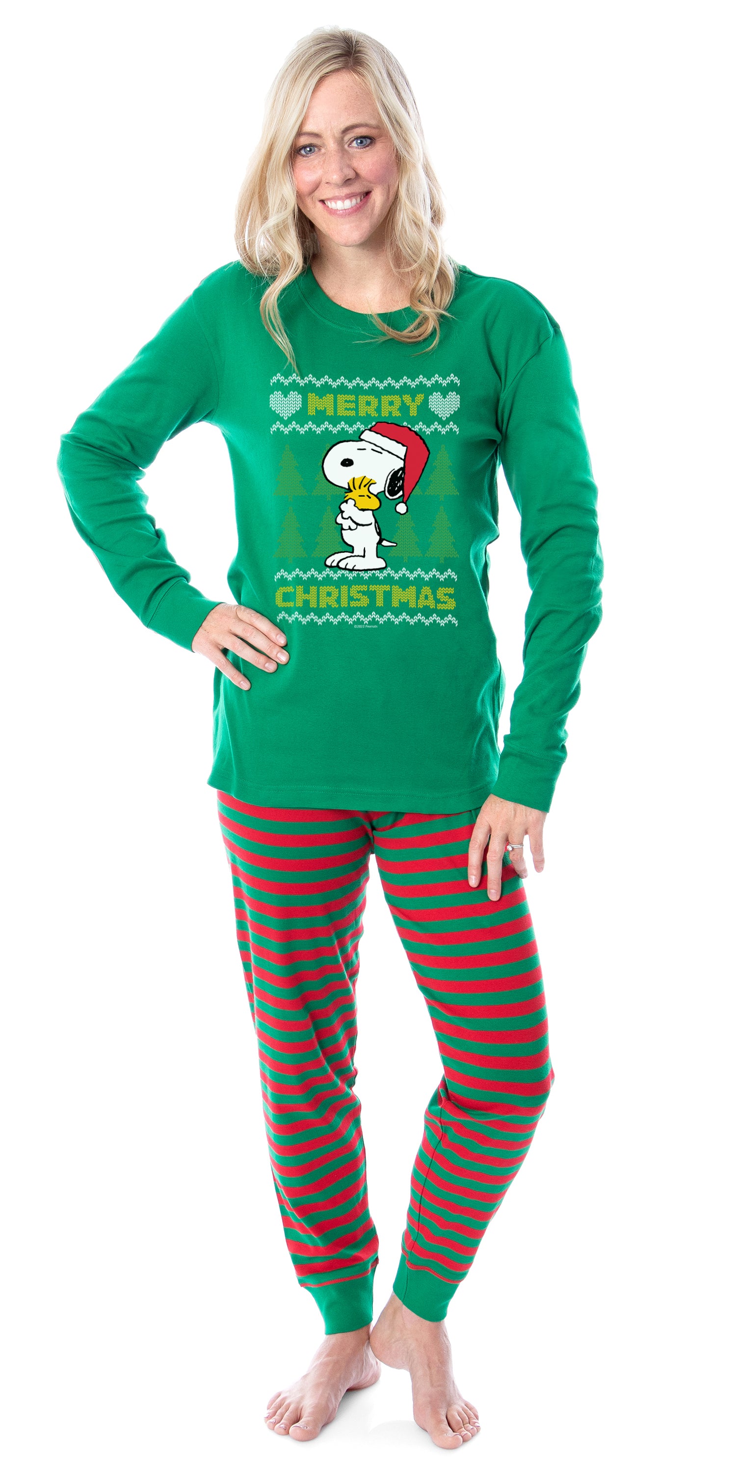 Peanuts Christmas Ugly Sweater Tight Fit Cotton Family Pajama Set