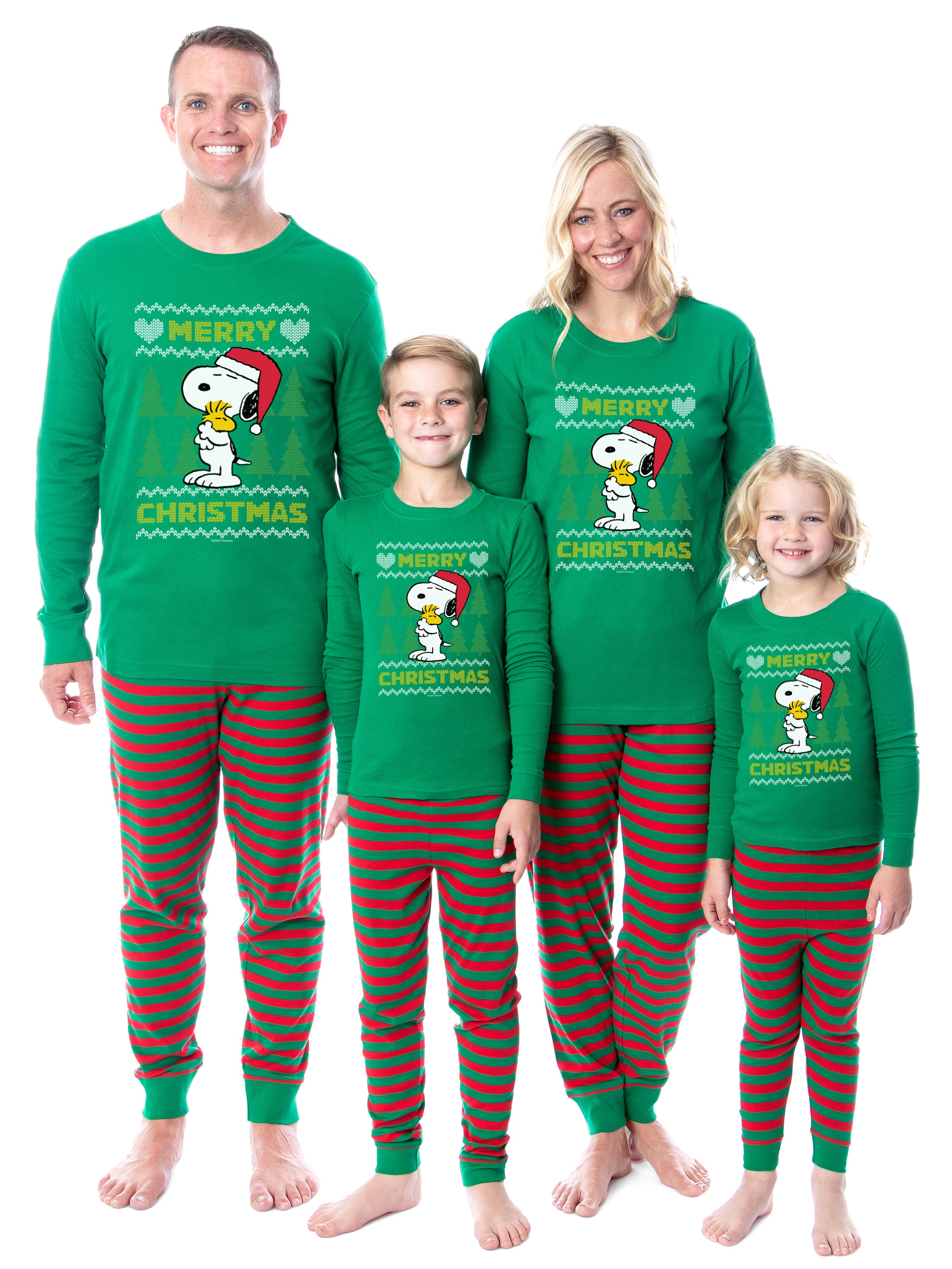 Peanuts Christmas Ugly Sweater Tight Fit Cotton Family Pajama Set