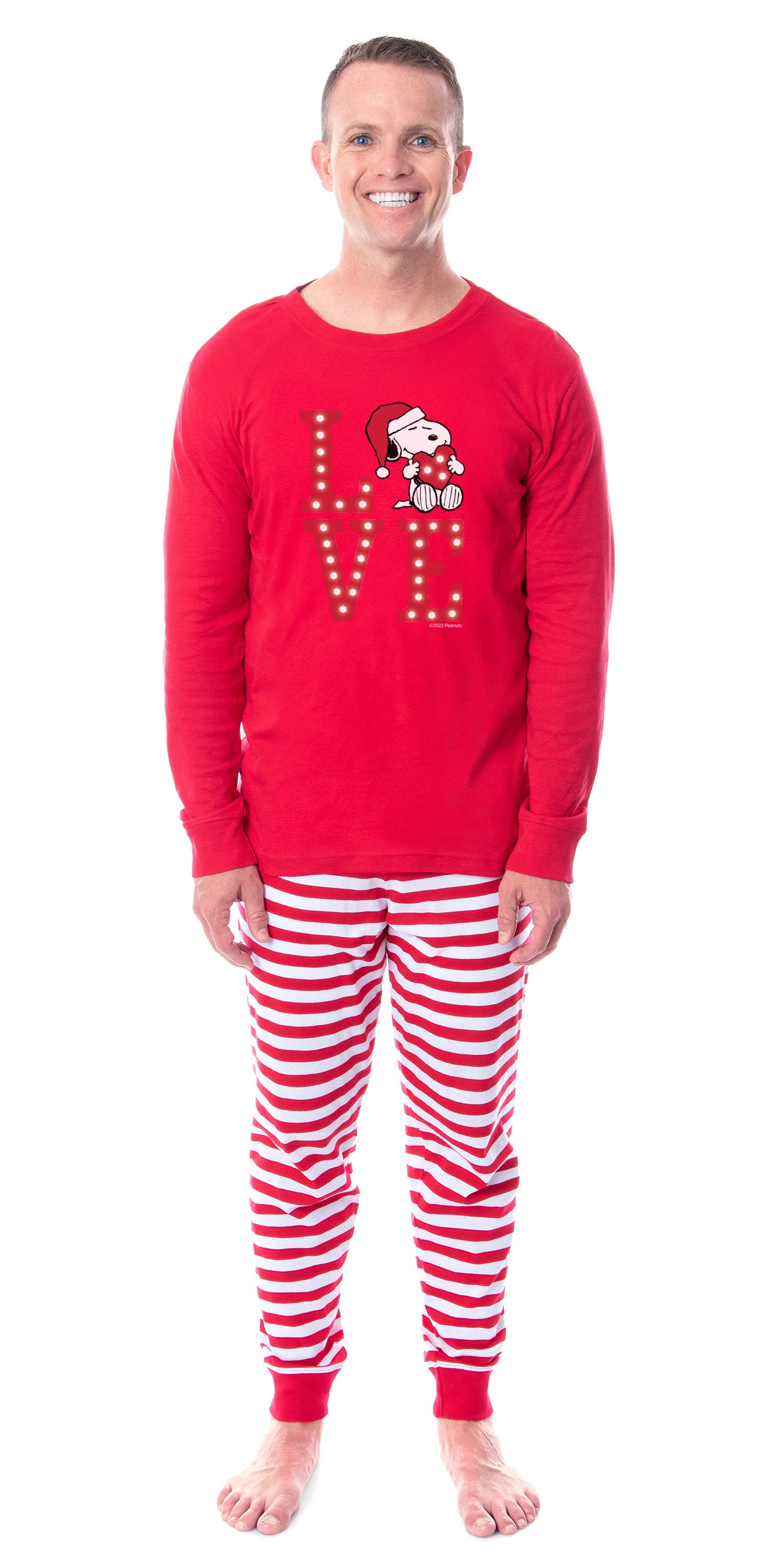 Peanuts Family Christmas Love Snoopy Santa Sleep 2 Piece Pajama Set