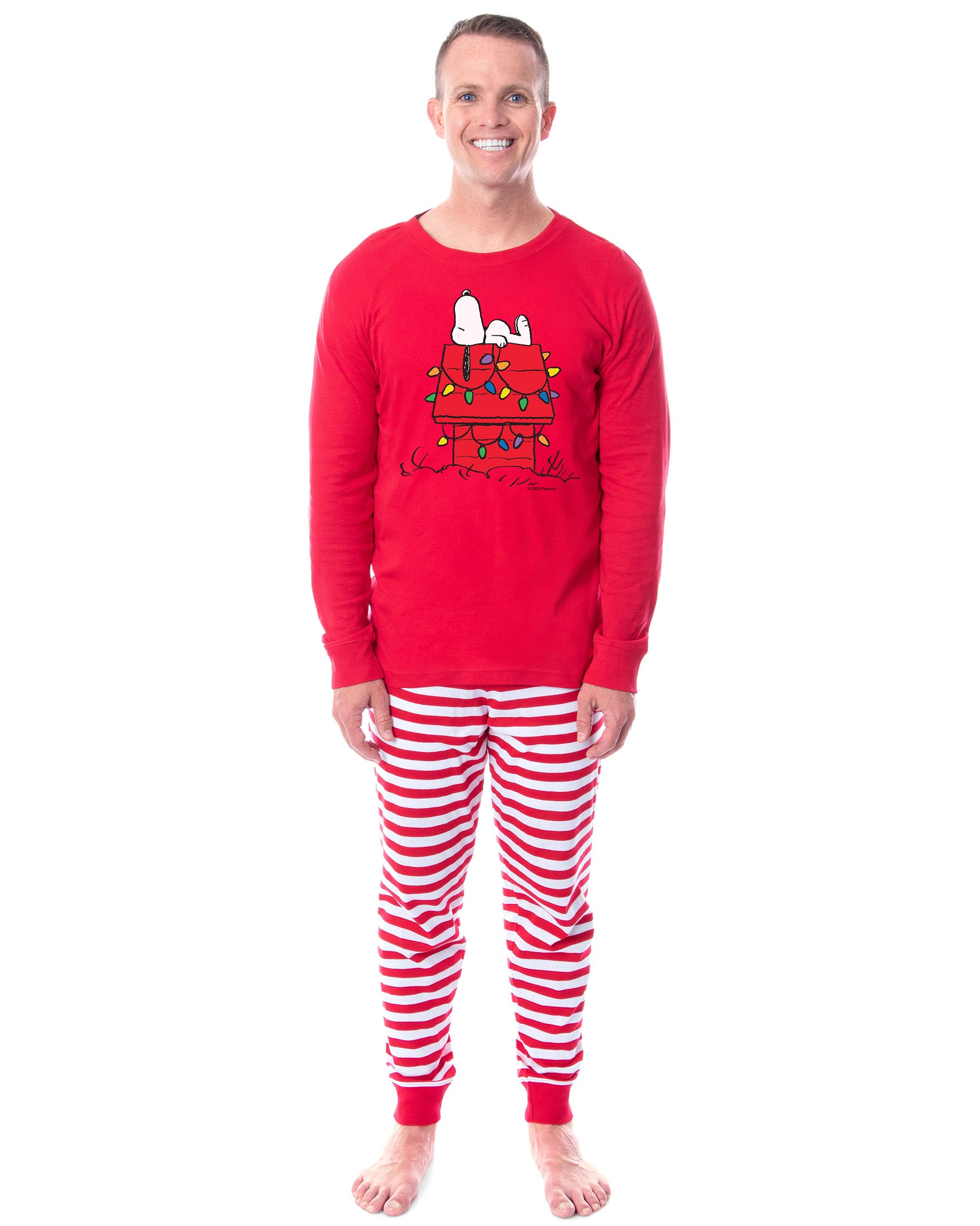 Peanuts Doghouse Christmas Tight Fit Cotton Matching Family Pajama Set