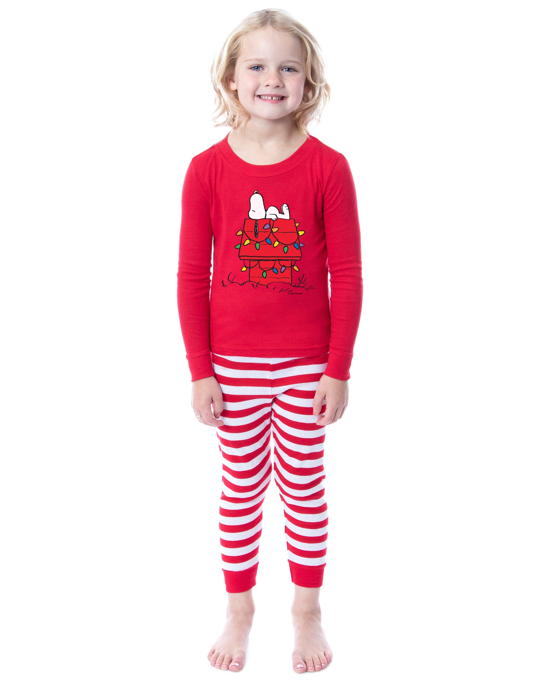 Peanuts Doghouse Christmas Tight Fit Cotton Matching Family Pajama Set