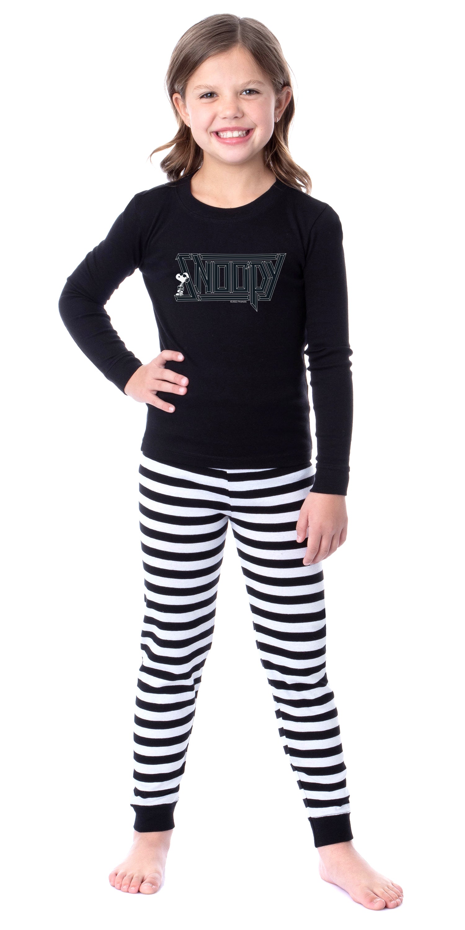 Peanuts Rocker Cool Punk Logo Title Tight Fit Cotton Matching Family Pajama Set