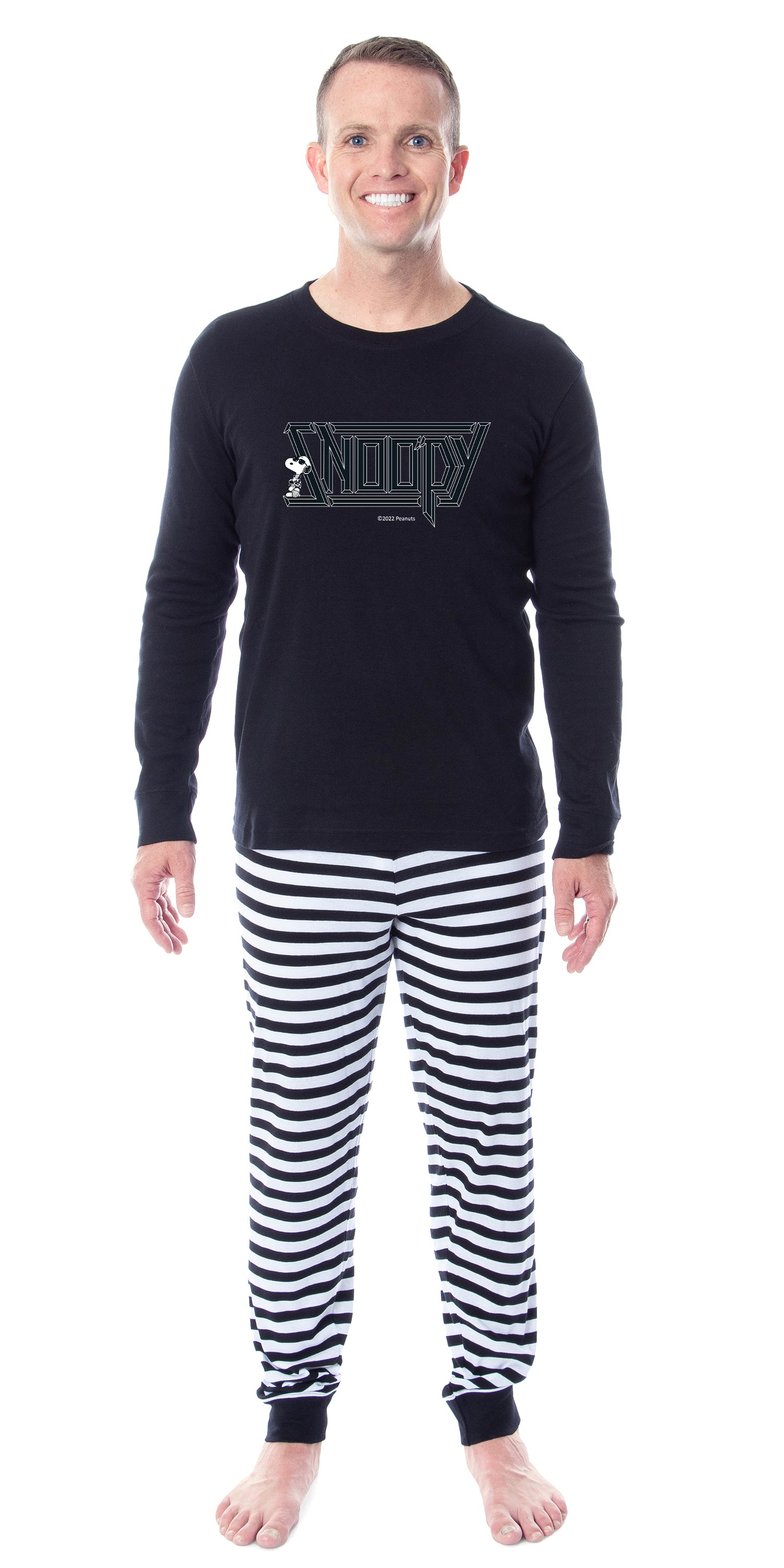 Peanuts Rocker Cool Punk Logo Title Tight Fit Cotton Matching Family Pajama Set