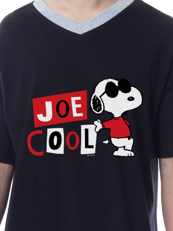 Peanuts Mens' Joe Cool Snoopy Classic Character Sleep Pajama Dress Shirt
