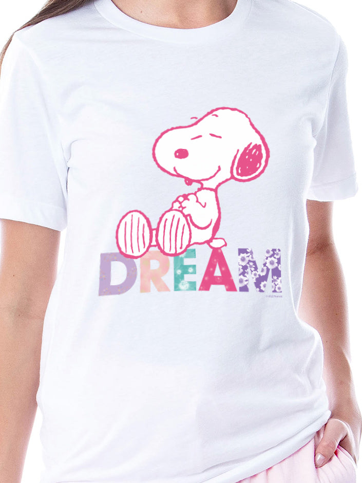 Peanuts Womens' Snoopy Dream Comic Flower Relaxing Sleep Jogger Pajama Set
