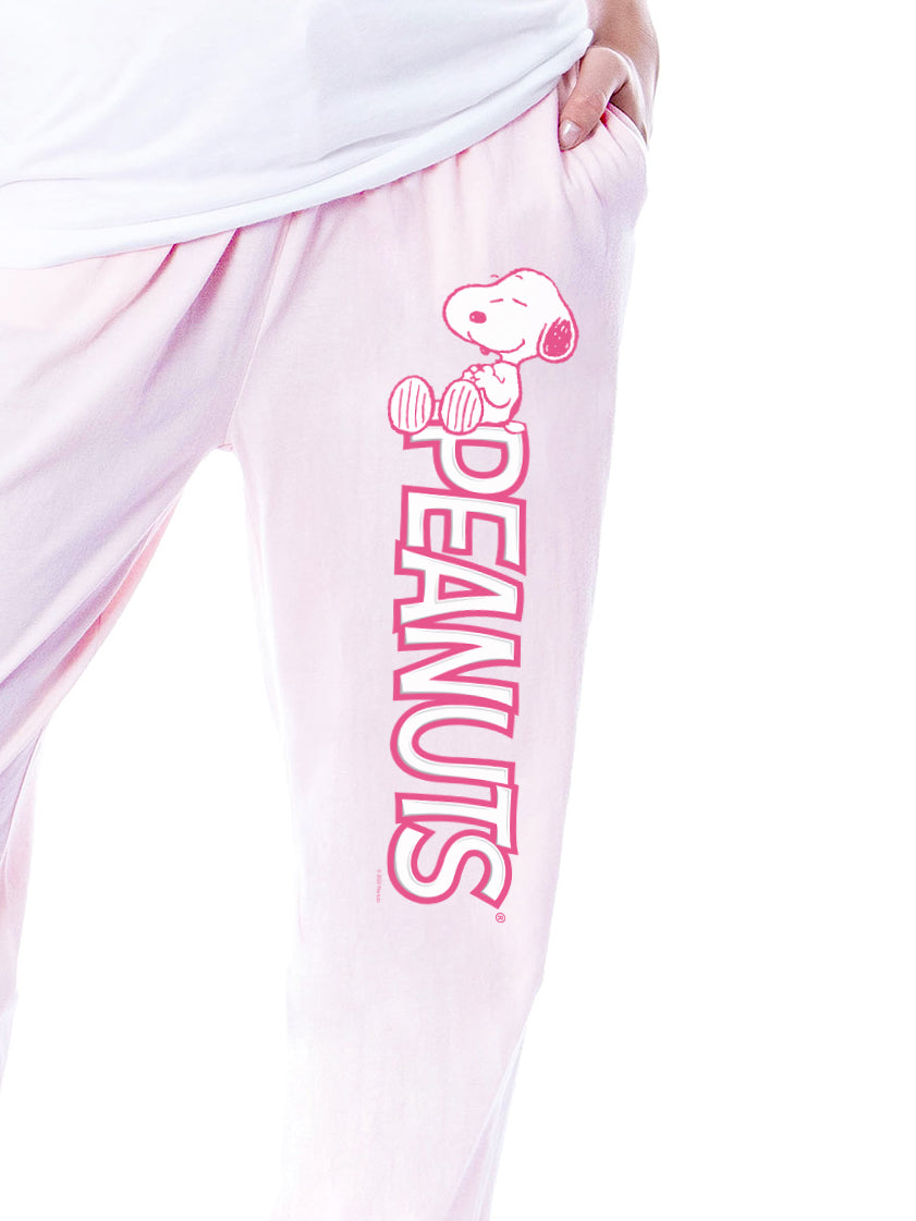 Peanuts Womens' Snoopy Dream Comic Flower Relaxing Sleep Jogger Pajama Set