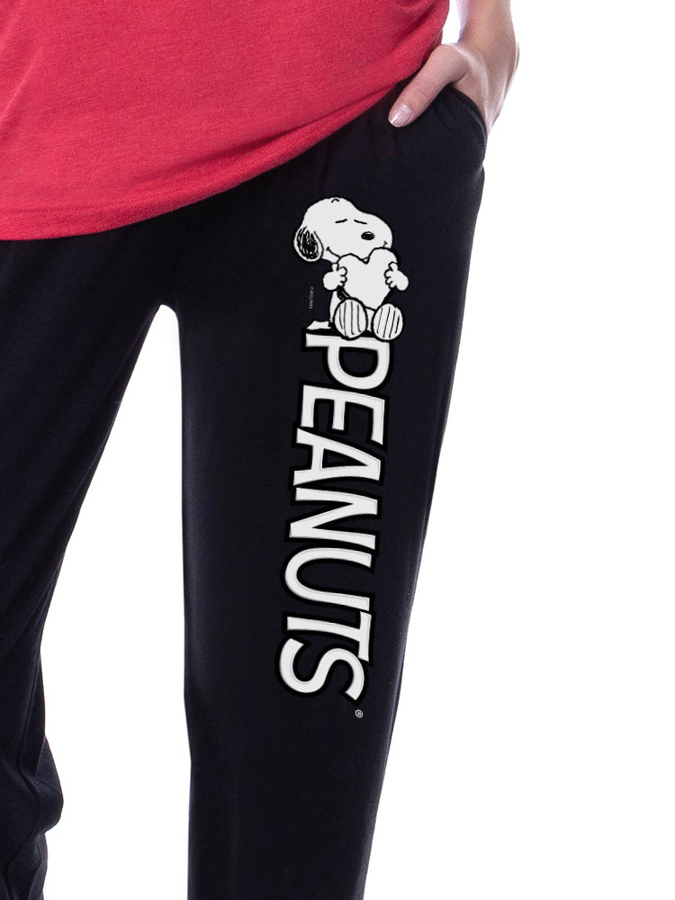 Peanuts Womens' Snoopy Keep Calm And Hug On Valentines Sleep Jogger Pajama Set