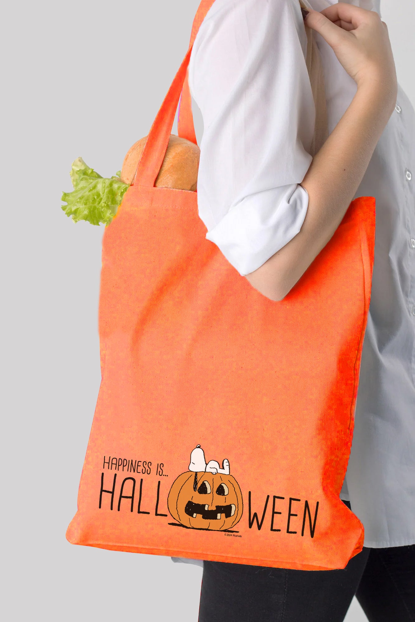 Peanuts Snoopy Happiness Is Halloween Tote Bag Single Compartment Utility Beach Pool Medium