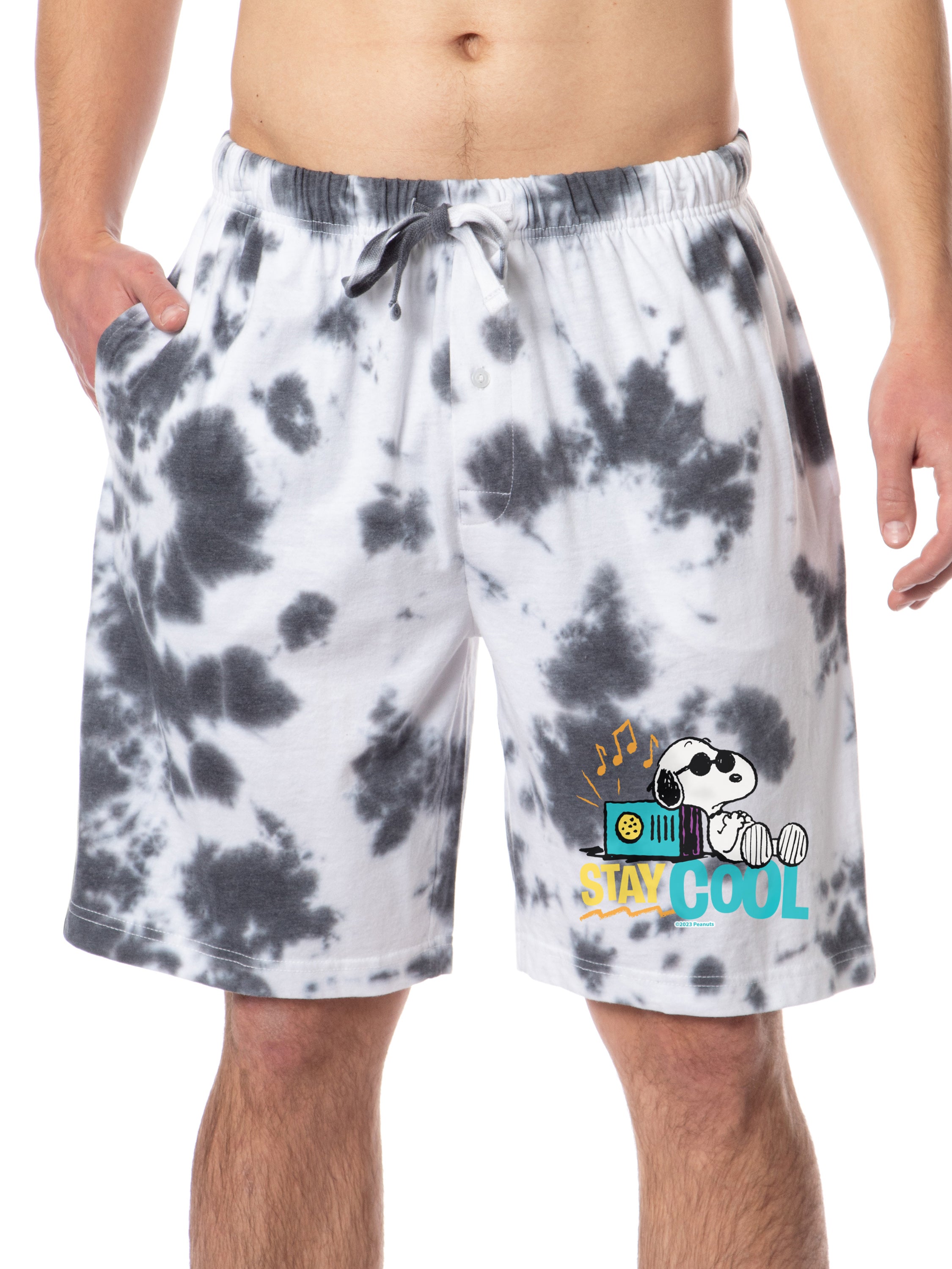 Peanuts Men's Snoopy Summer Stay Cool Sleep Pajama Shorts For Adults