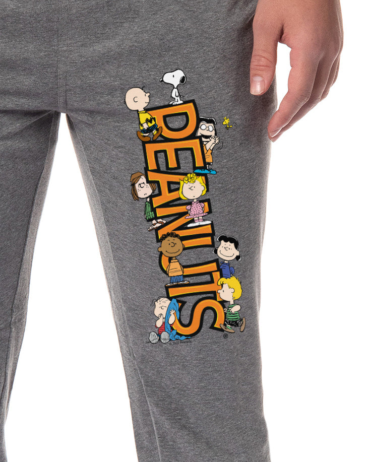 Peanuts Men's Character Group Logo Sleep Jogger Pajama Pants