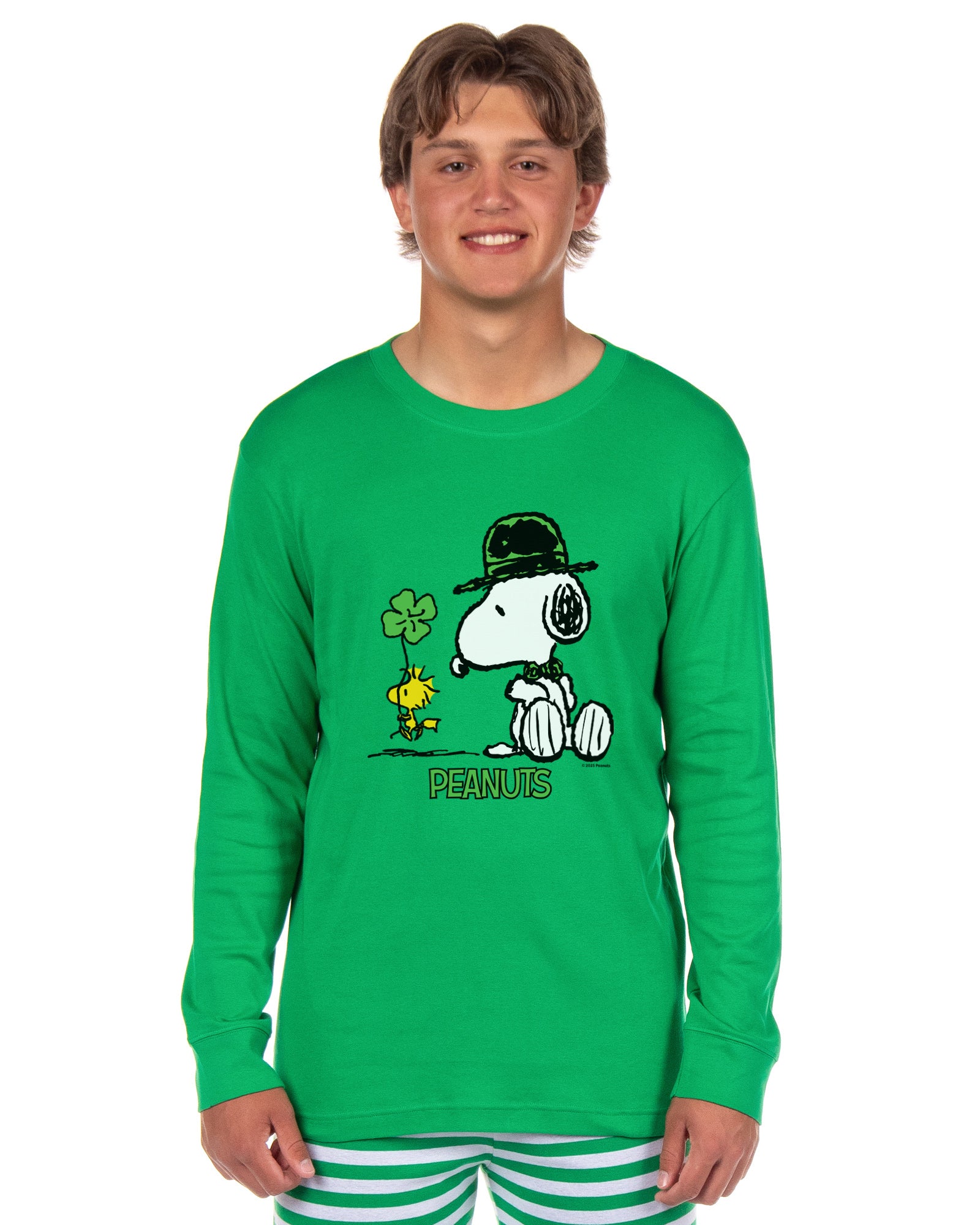 Peanuts ST. Patrick's Day Snooy and Woodstock Lucky Tight Fit Cotton Matching Family Pajama Set