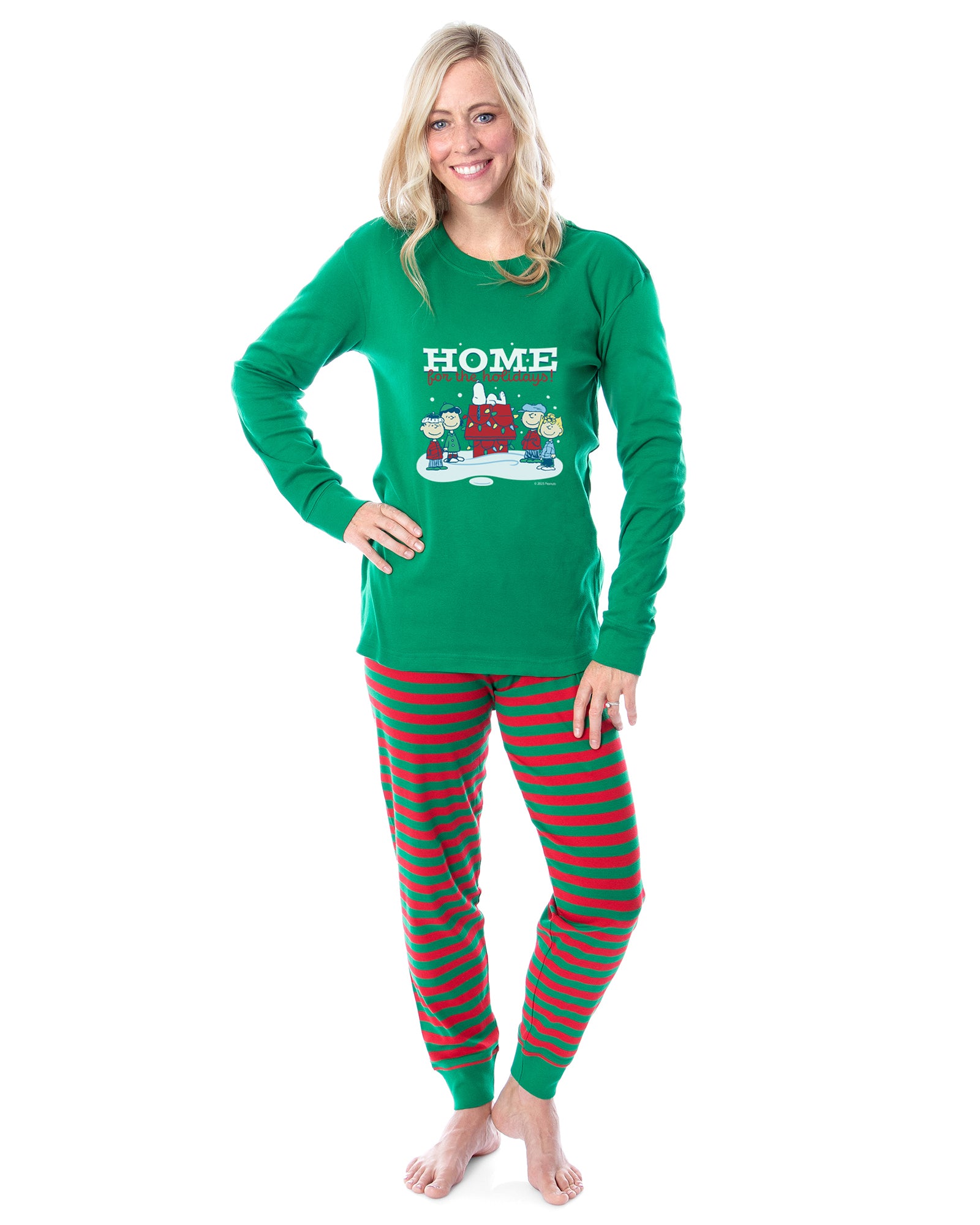 Peanuts Characters Christmas Holidays Tight Fit Cotton Matching Family Pajama Set