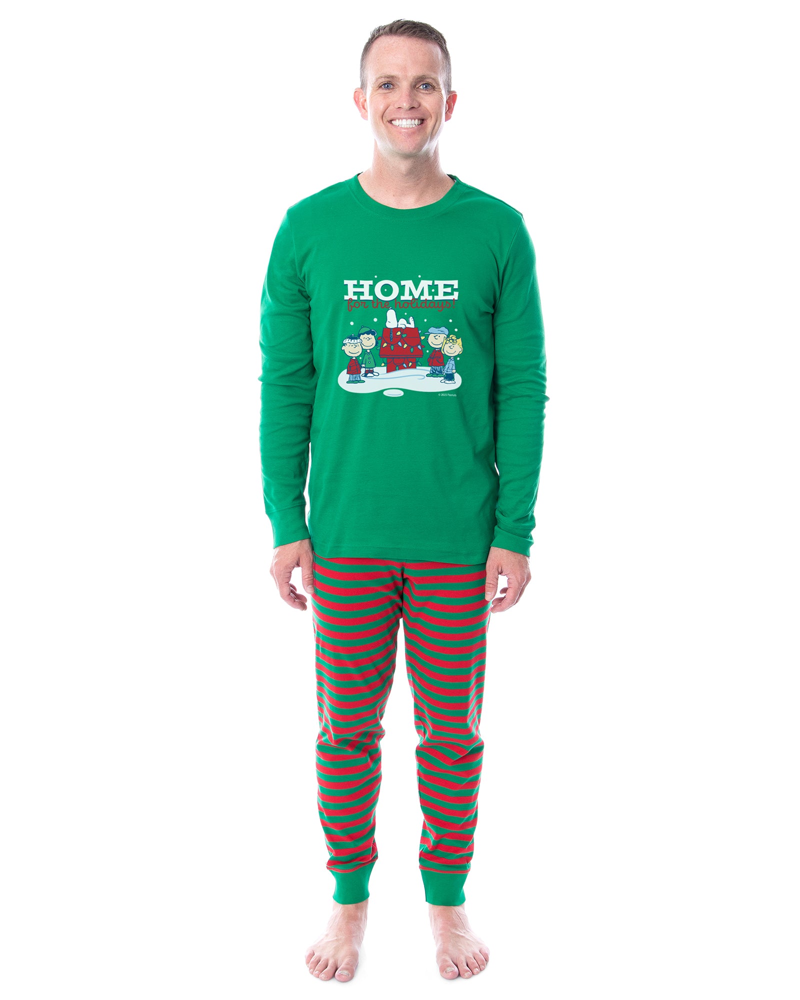 Peanuts Characters Christmas Holidays Tight Fit Cotton Matching Family Pajama Set