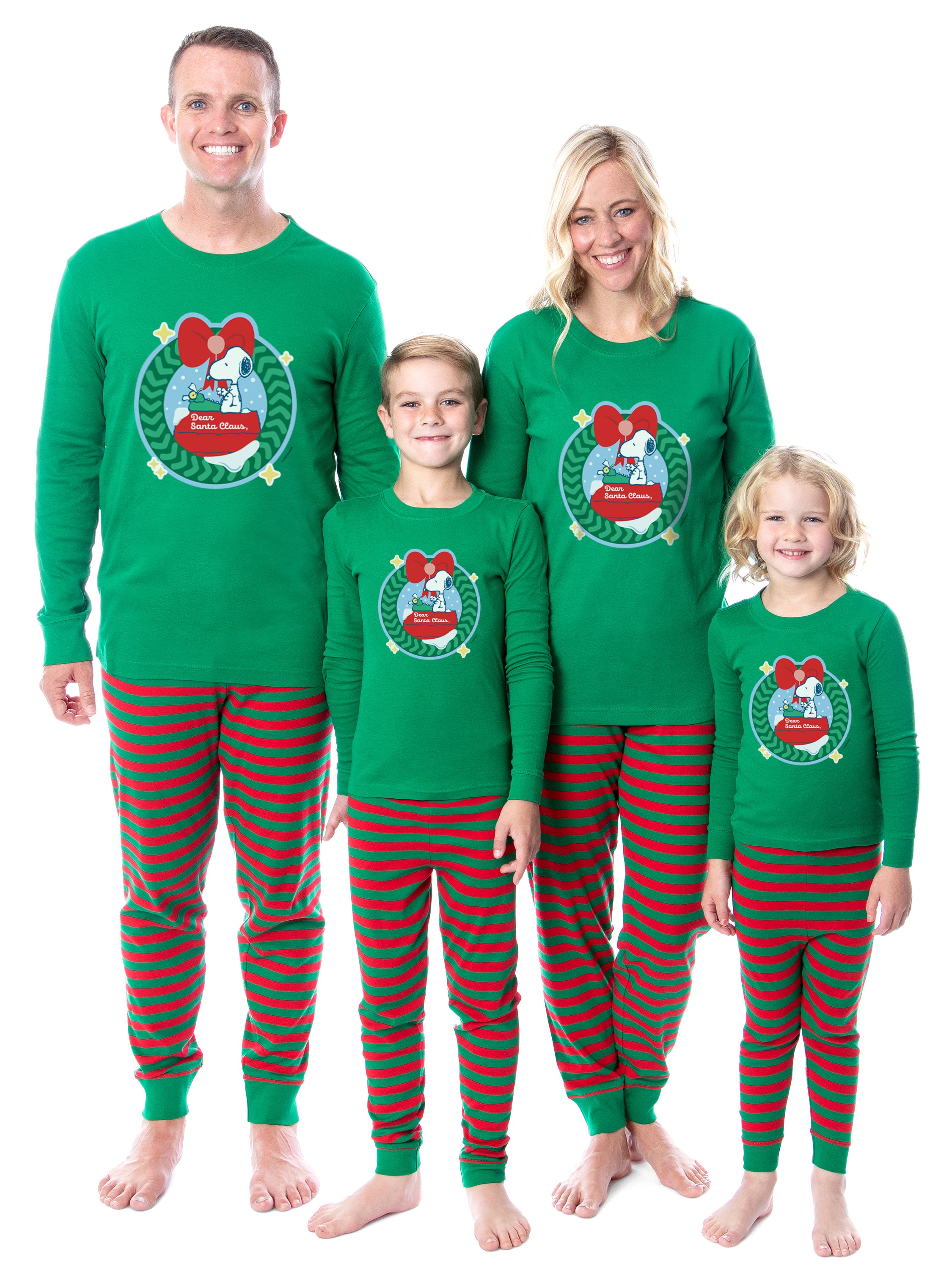 Peanuts Christmas Dear Santa Tight Fit Cotton Matching Family Pajama Set