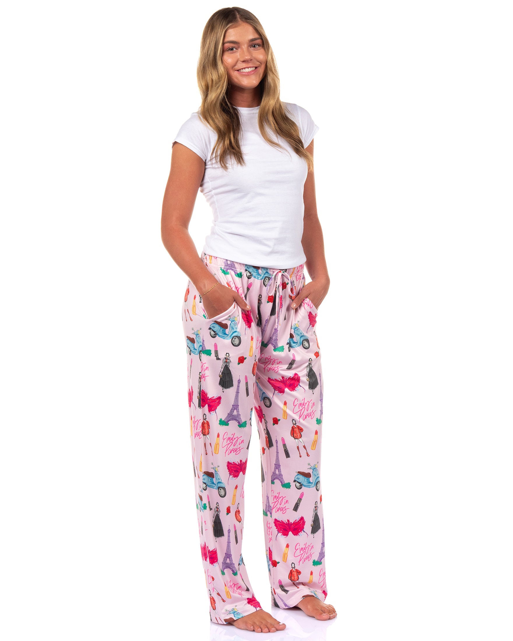 Emily In Paris Pajama Pants Women's Eiffel Fashion Icon Lounge Sleep Bottoms