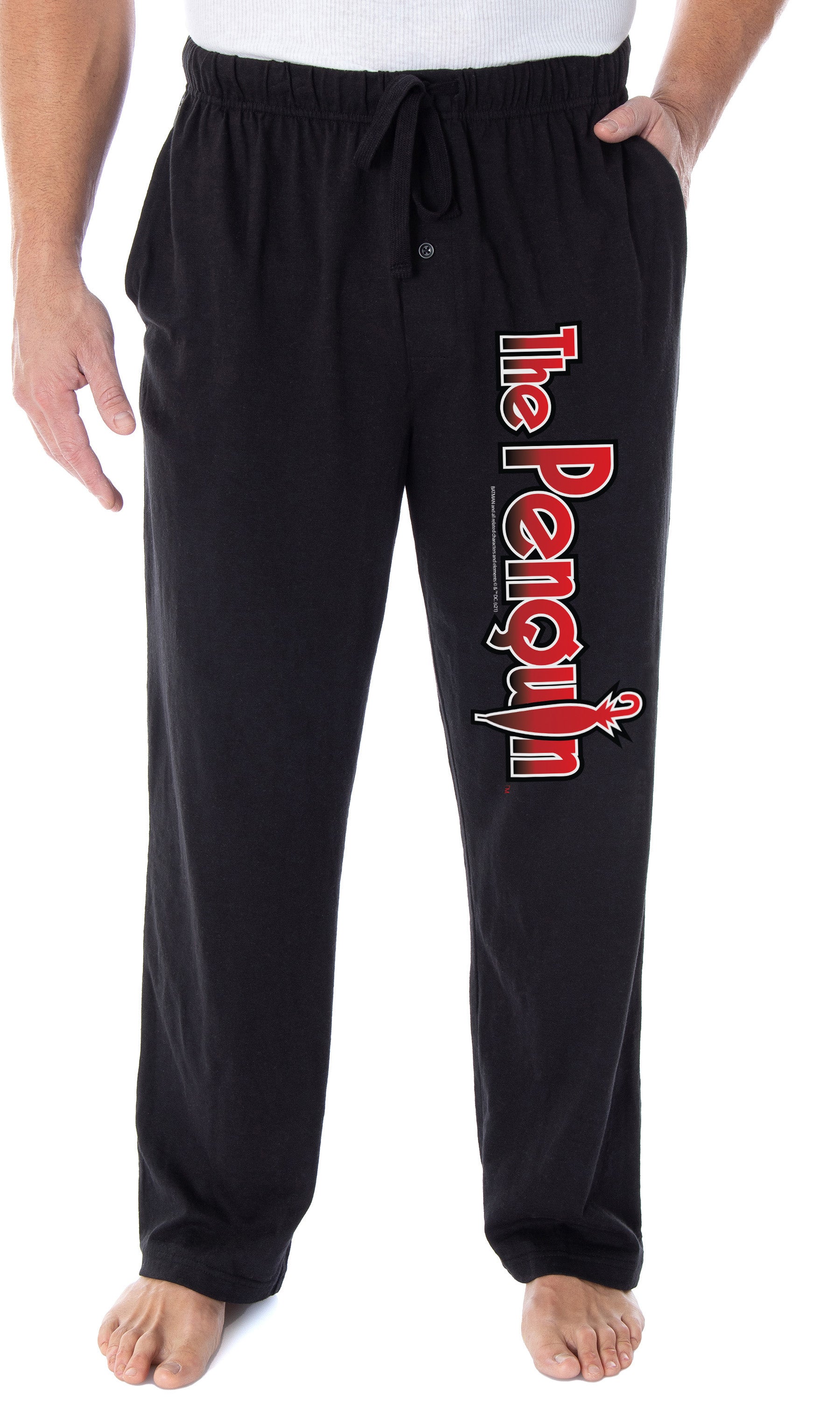DC Comics Men's Batman Villains The Penguin Umbrella Logo Loungewear Pajama Pants