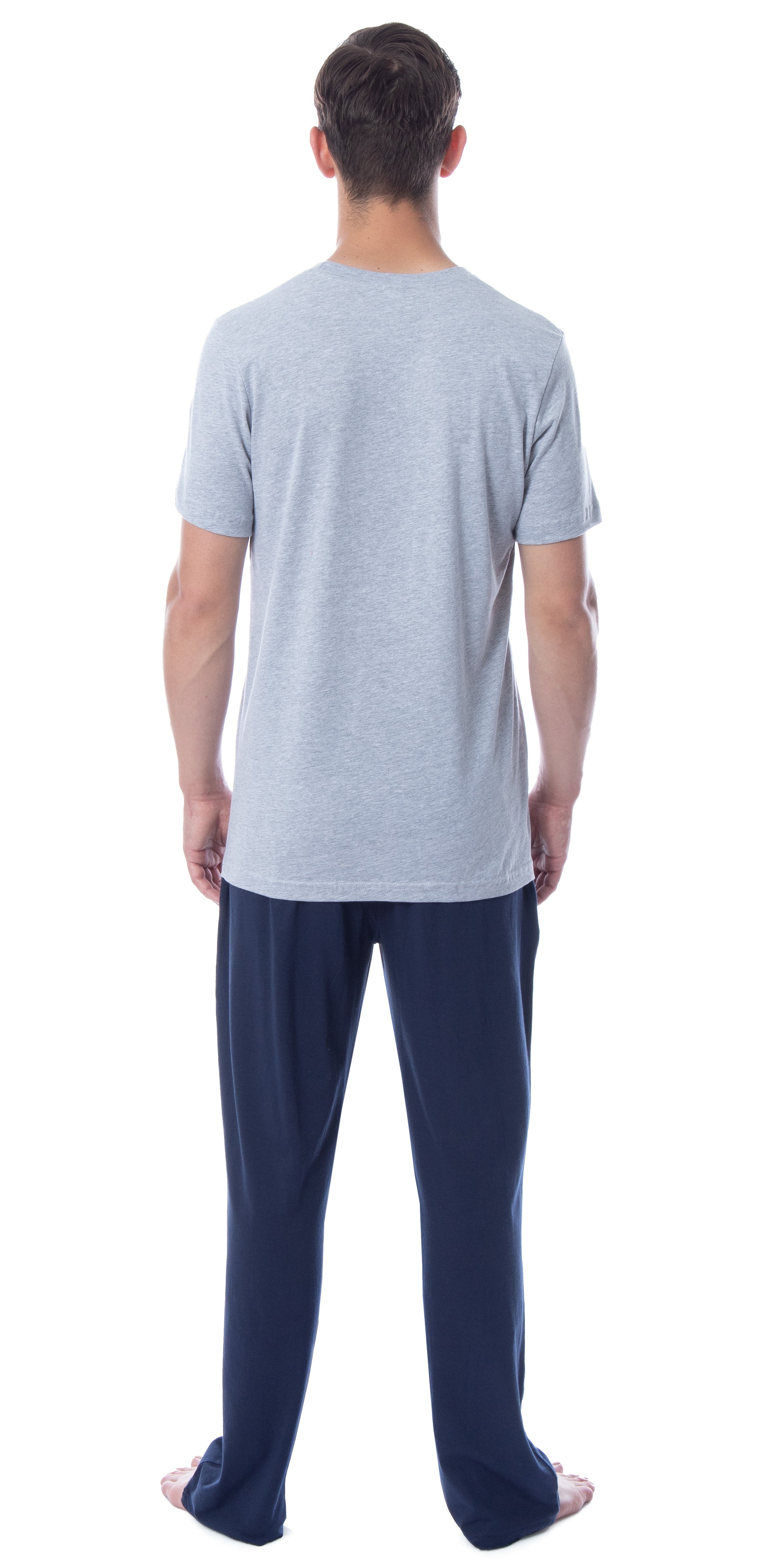Intimo Men's 2 Piece Pajama Set Cotton/Poly Blend Jersey Knit Lounge Pants With Soft T-Shirt Top