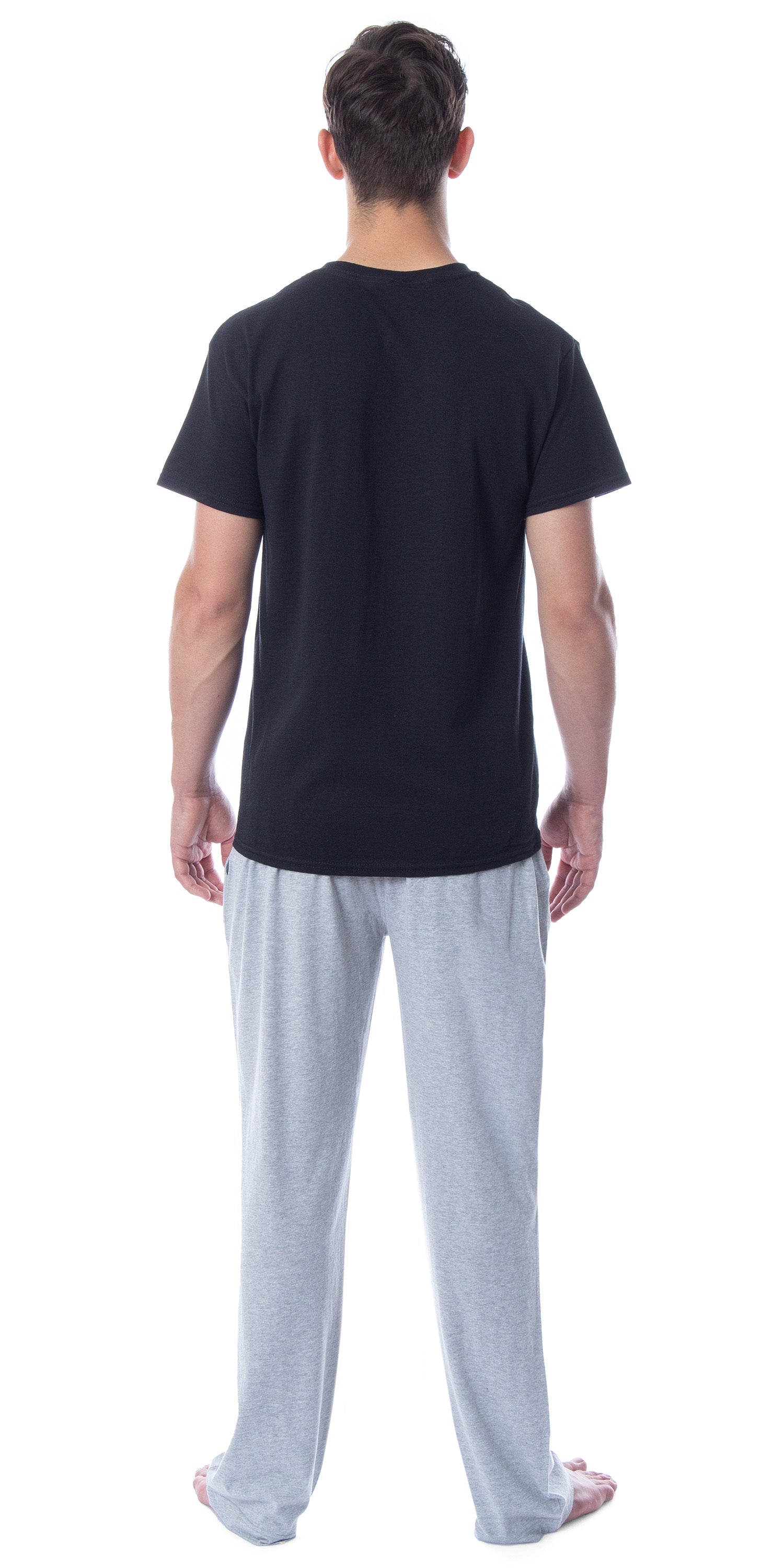 Intimo Men's 2 Piece Pajama Set Cotton/Poly Blend Jersey Knit Lounge Pants With Soft T-Shirt Top