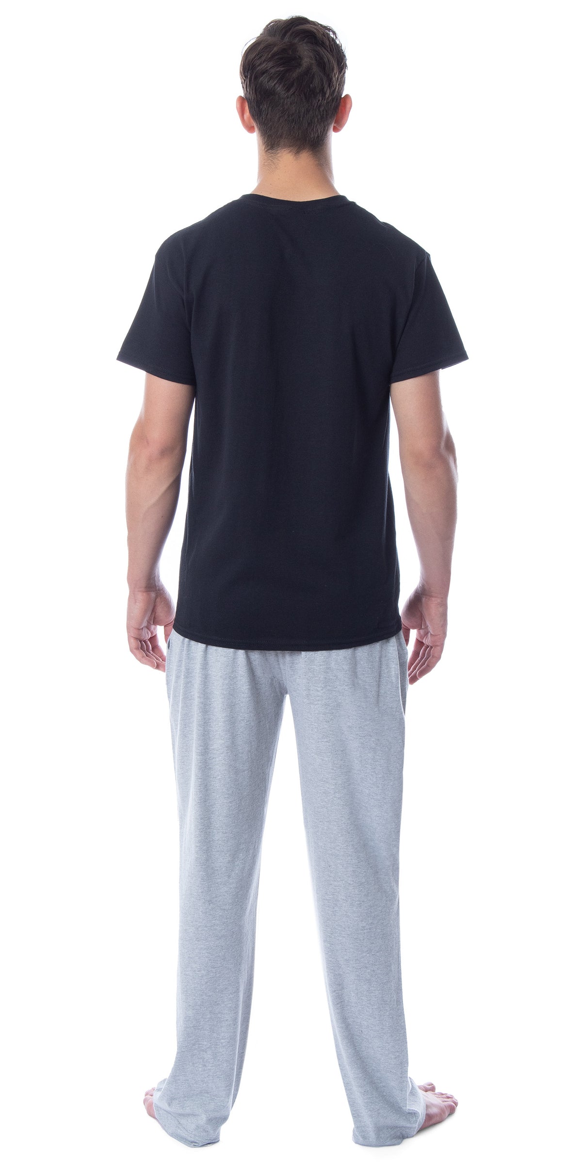 Intimo Men's 2 Piece Pajama Set Cotton/Poly Blend Jersey Knit Lounge Pants With Soft T-Shirt Top