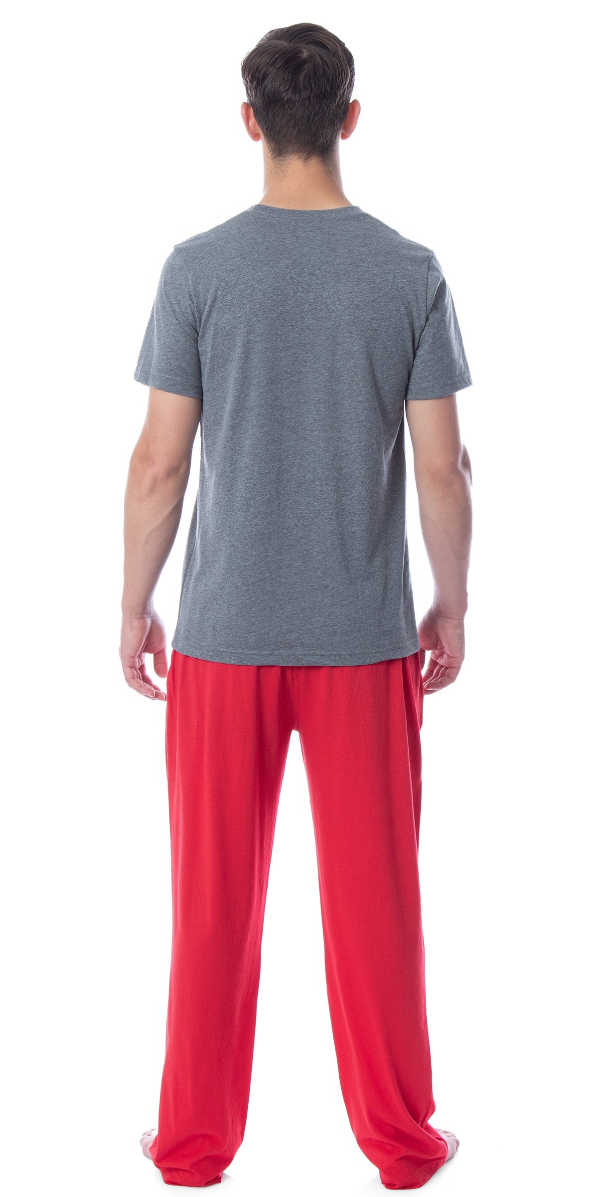 Intimo Men's 2 Piece Pajama Set Cotton/Poly Blend Jersey Knit Lounge Pants With Soft T-Shirt Top