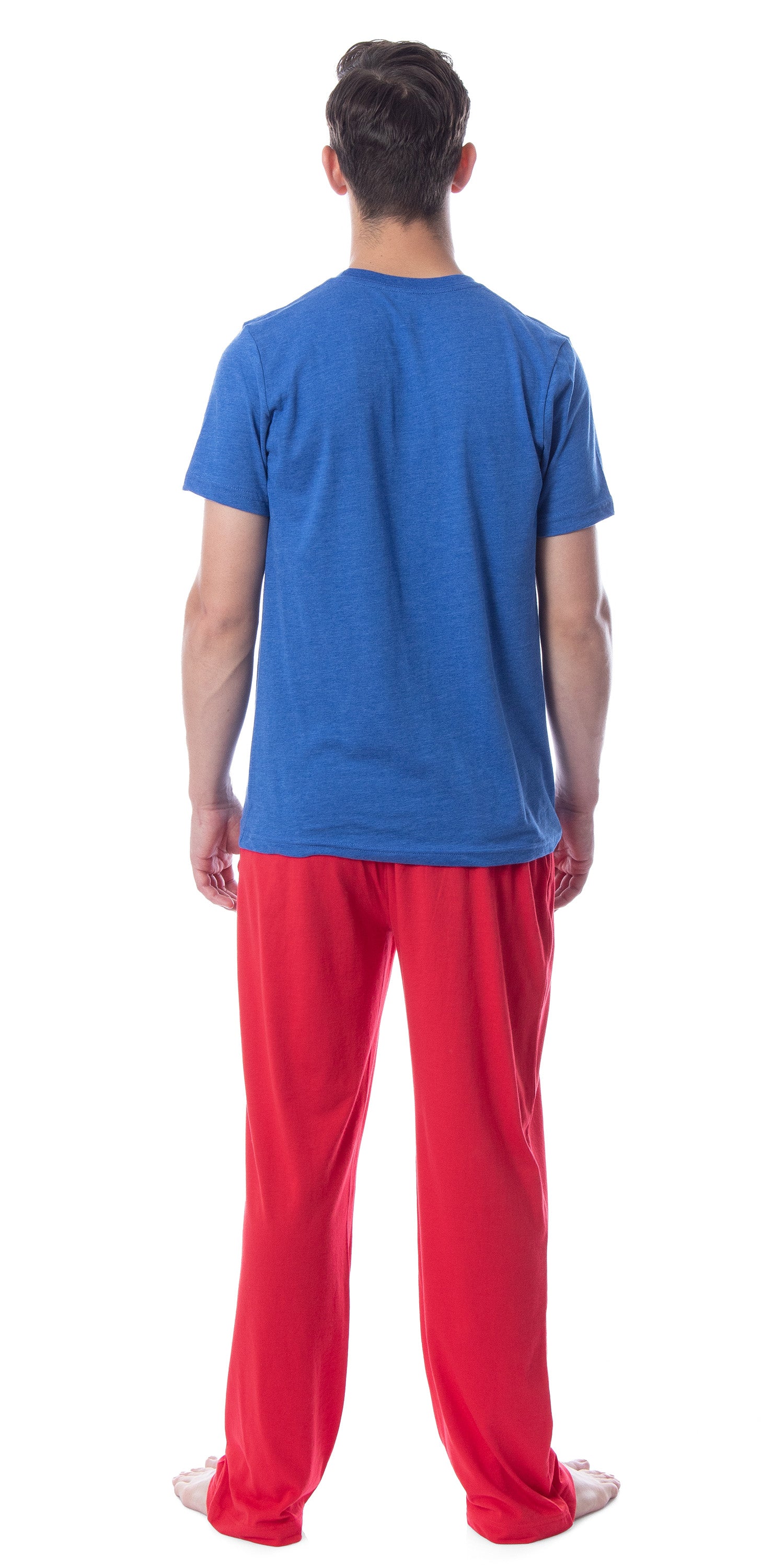 Intimo Men's 2 Piece Pajama Set Cotton/Poly Blend Jersey Knit Lounge Pants With Soft T-Shirt Top