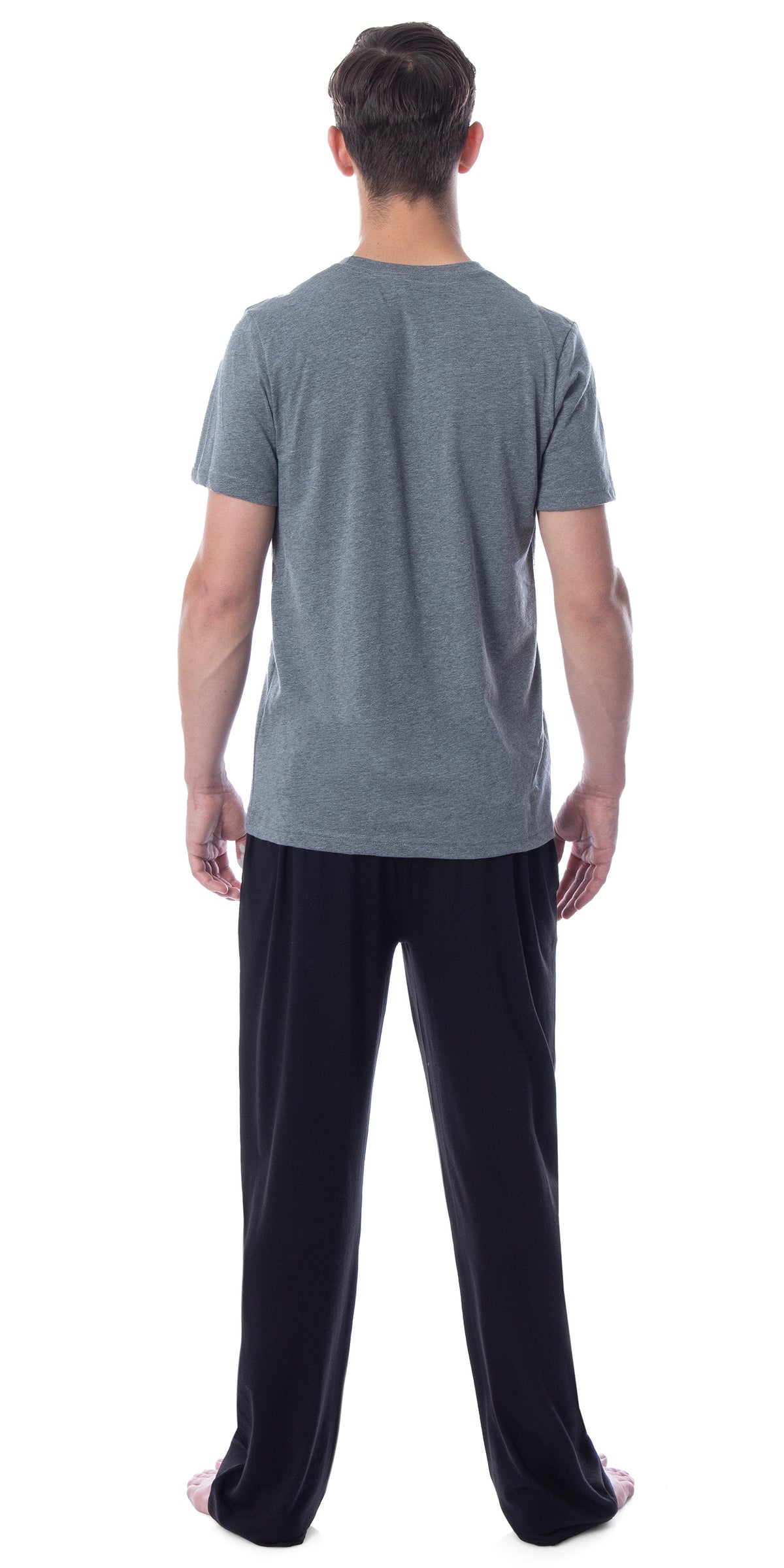 Intimo Men's 2 Piece Pajama Set Cotton/Poly Blend Jersey Knit Lounge Pants With Soft T-Shirt Top