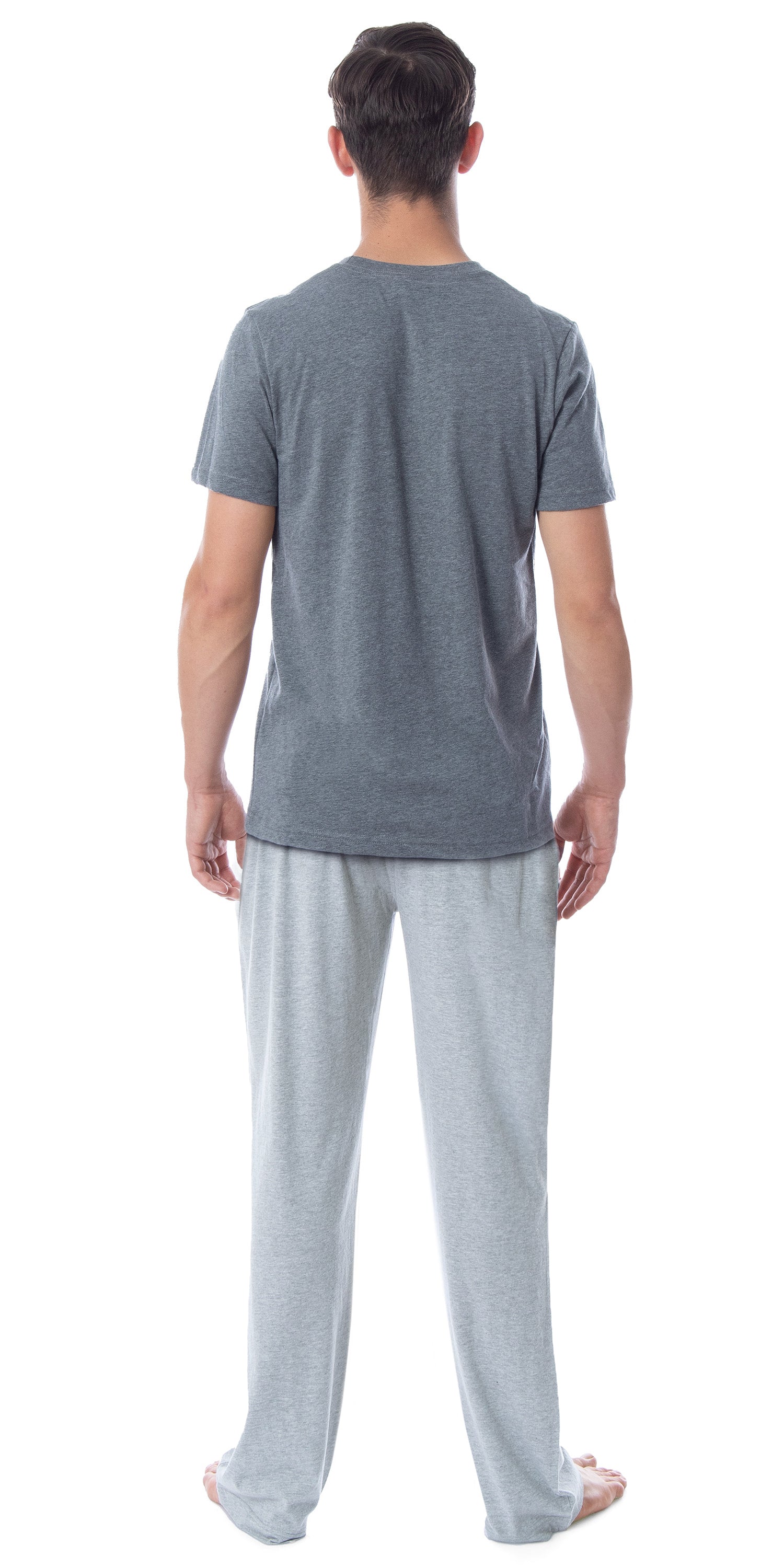 Intimo Men's 2 Piece Pajama Set Cotton/Poly Blend Jersey Knit Lounge Pants With Soft T-Shirt Top
