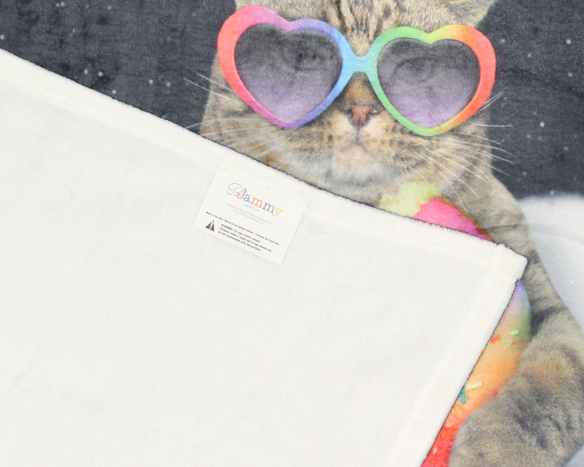 Galactic Rainbow Uni-Kitty Blanket Super Soft Silk Touch Plush Fleece Throw 50" X 60"