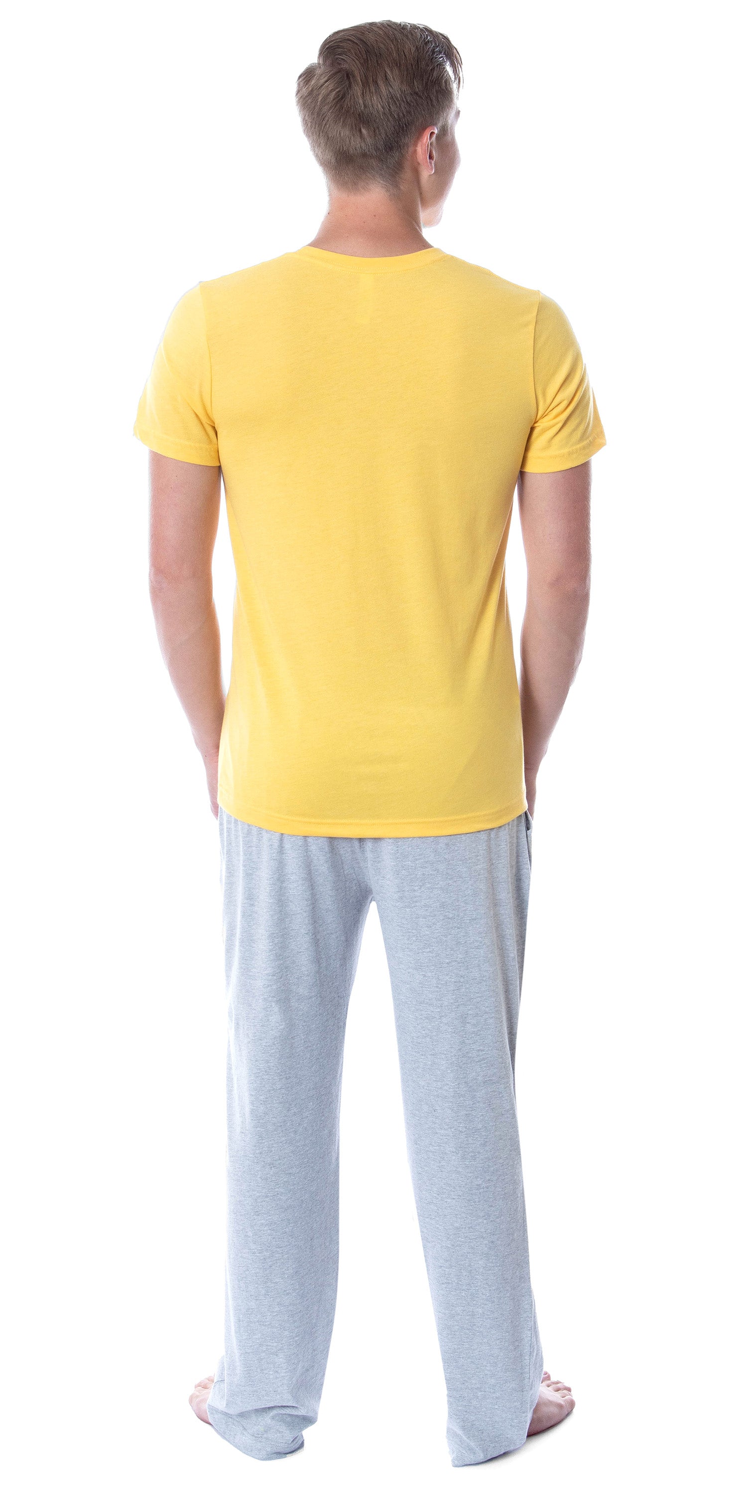 Intimo Men's 2 Piece Pajama Set Cotton/Poly Blend Jersey Knit Lounge Pants With Soft T-Shirt Top