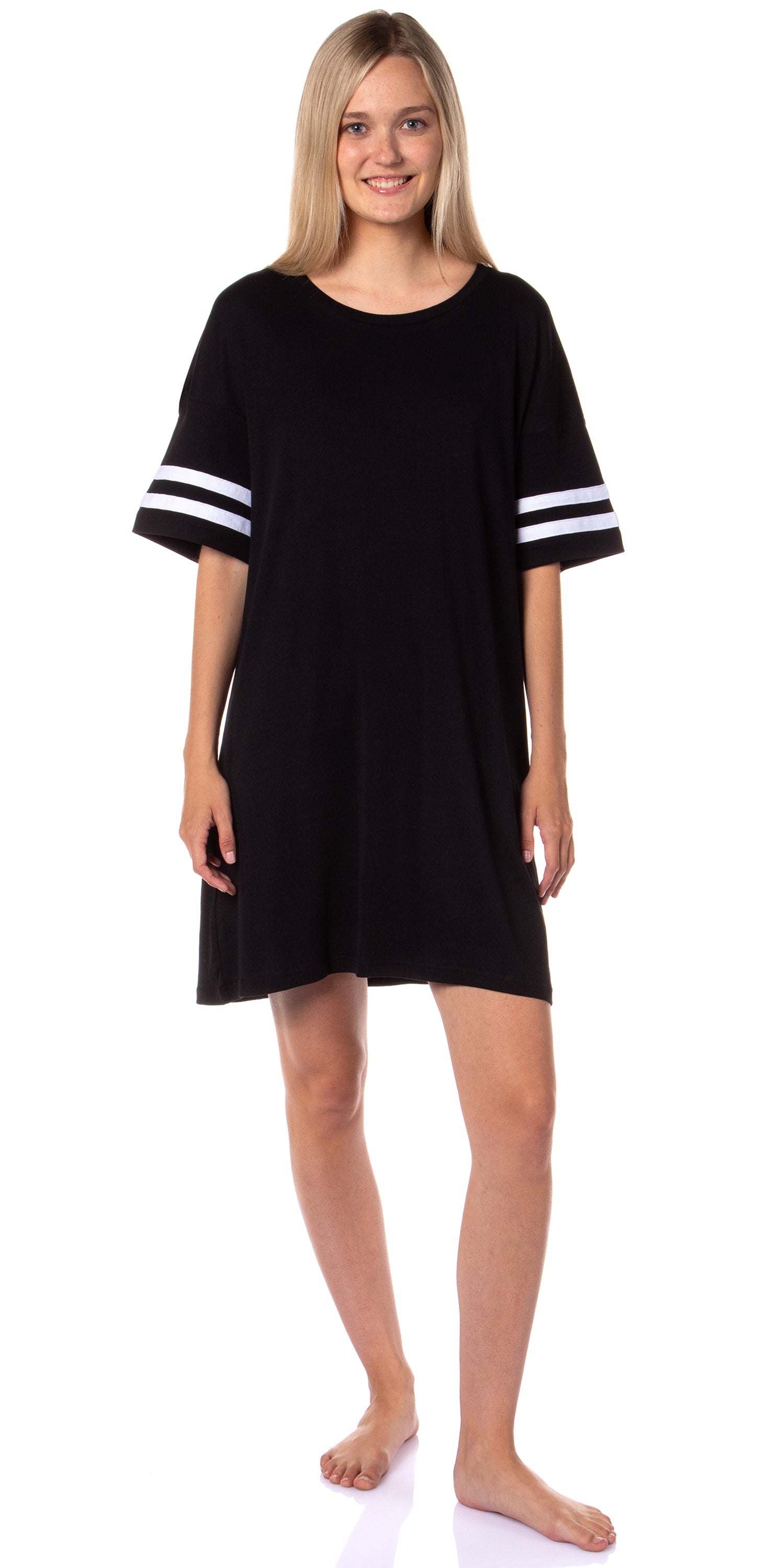 Women's Multiple Colors Available Varsity Varsity Nightgown Pajama Shirt Dress For Adults