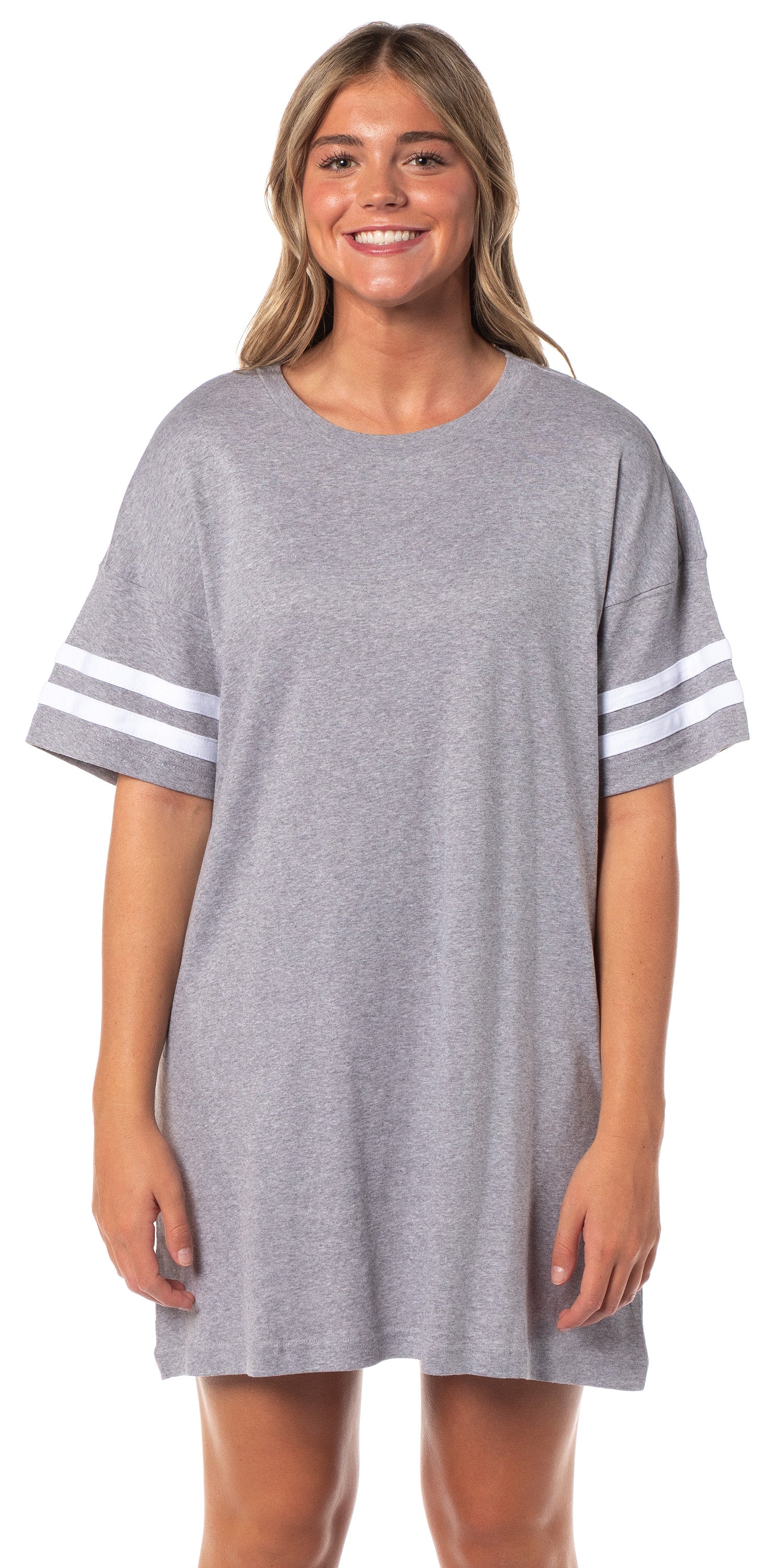 Women's Multiple Colors Available Varsity Varsity Nightgown Pajama Shirt Dress For Adults