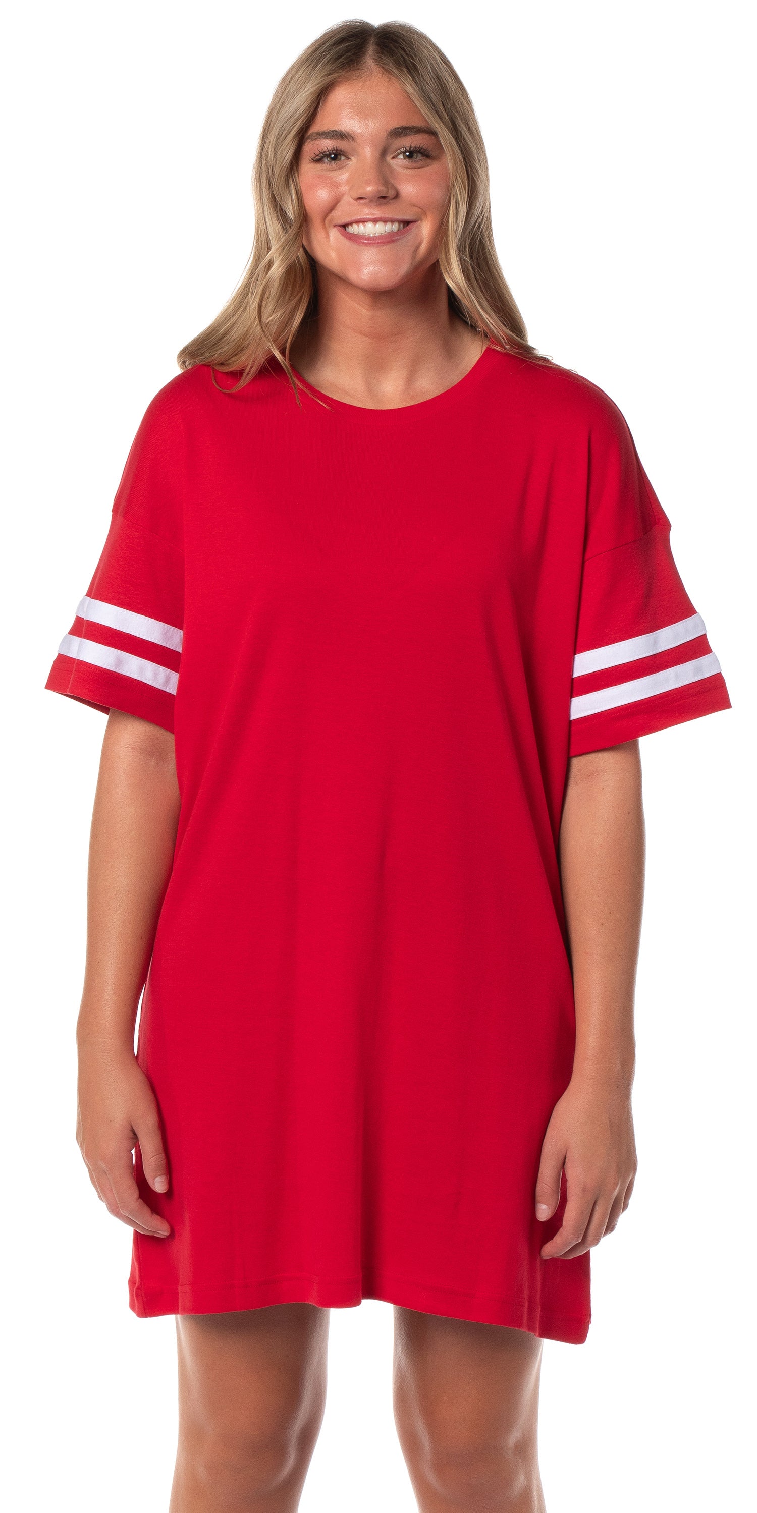 Women's Multiple Colors Available Varsity Varsity Nightgown Pajama Shirt Dress For Adults
