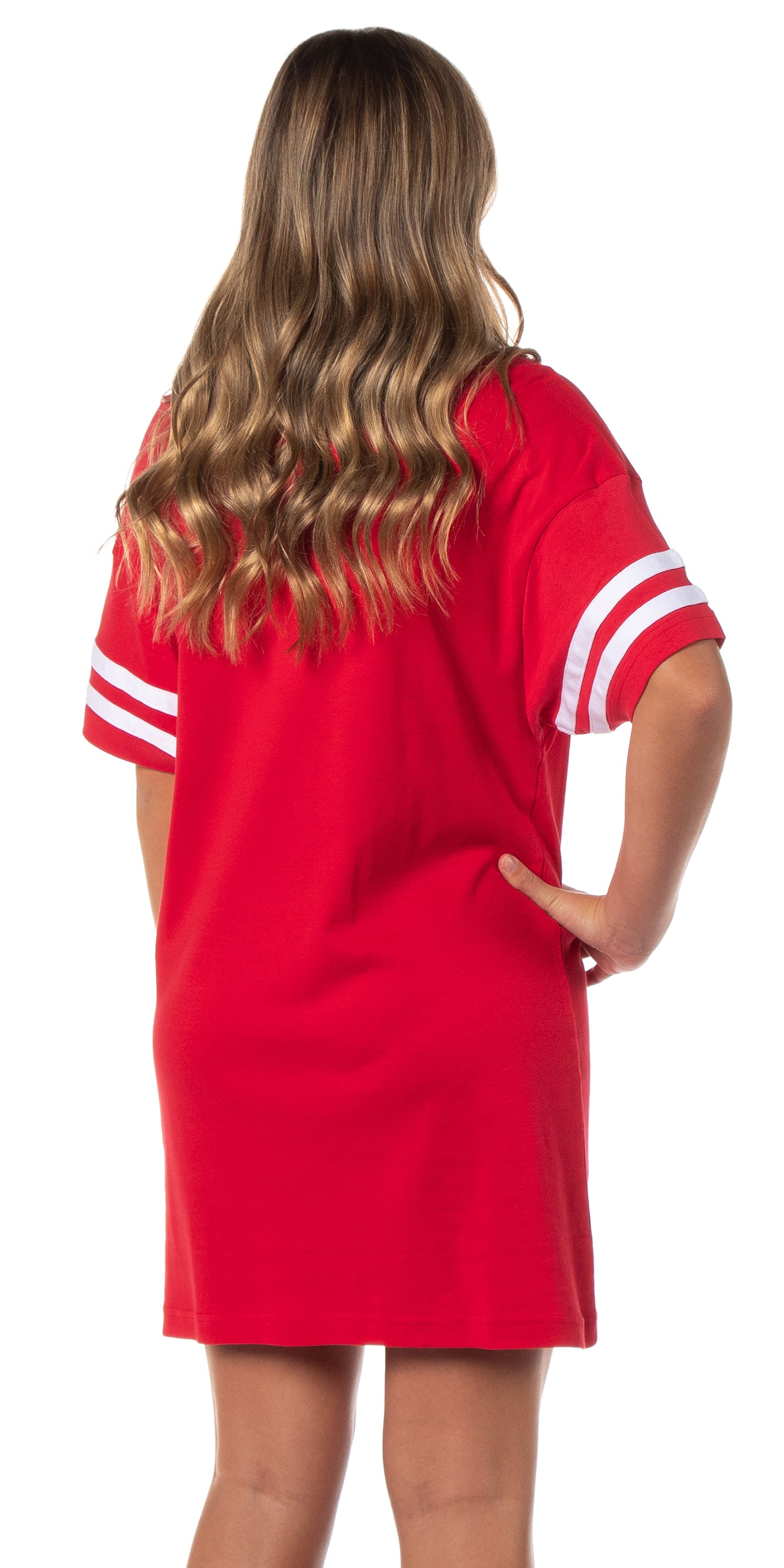 Women's Multiple Colors Available Varsity Varsity Nightgown Pajama Shirt Dress For Adults