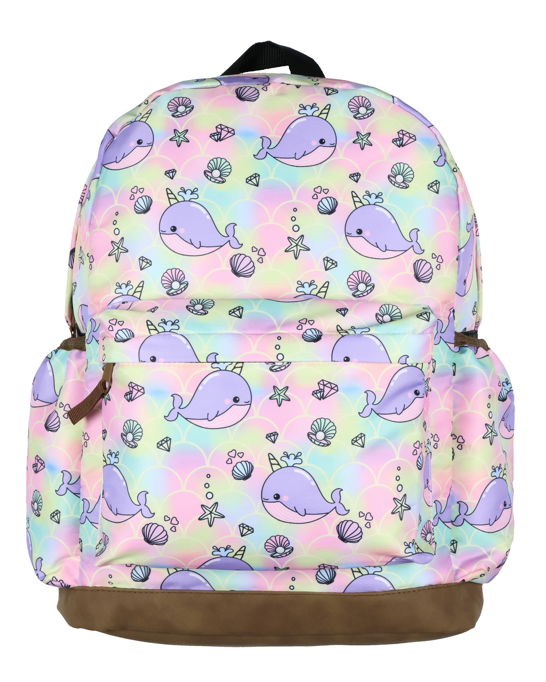 Narwhal Backpack Unicorn Of The Sea Whale Allover Design Travel Daypack Bag