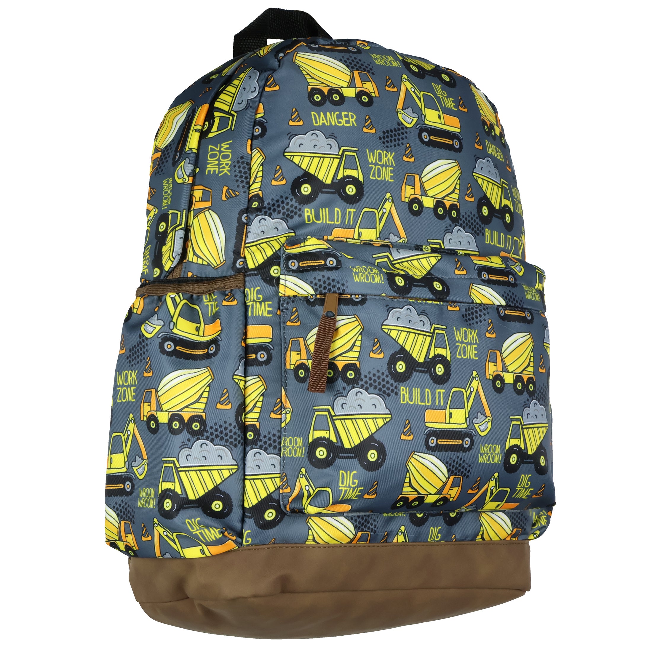Dump Trucks 16" Backpack Construction Vehicles Travel School Book Bag