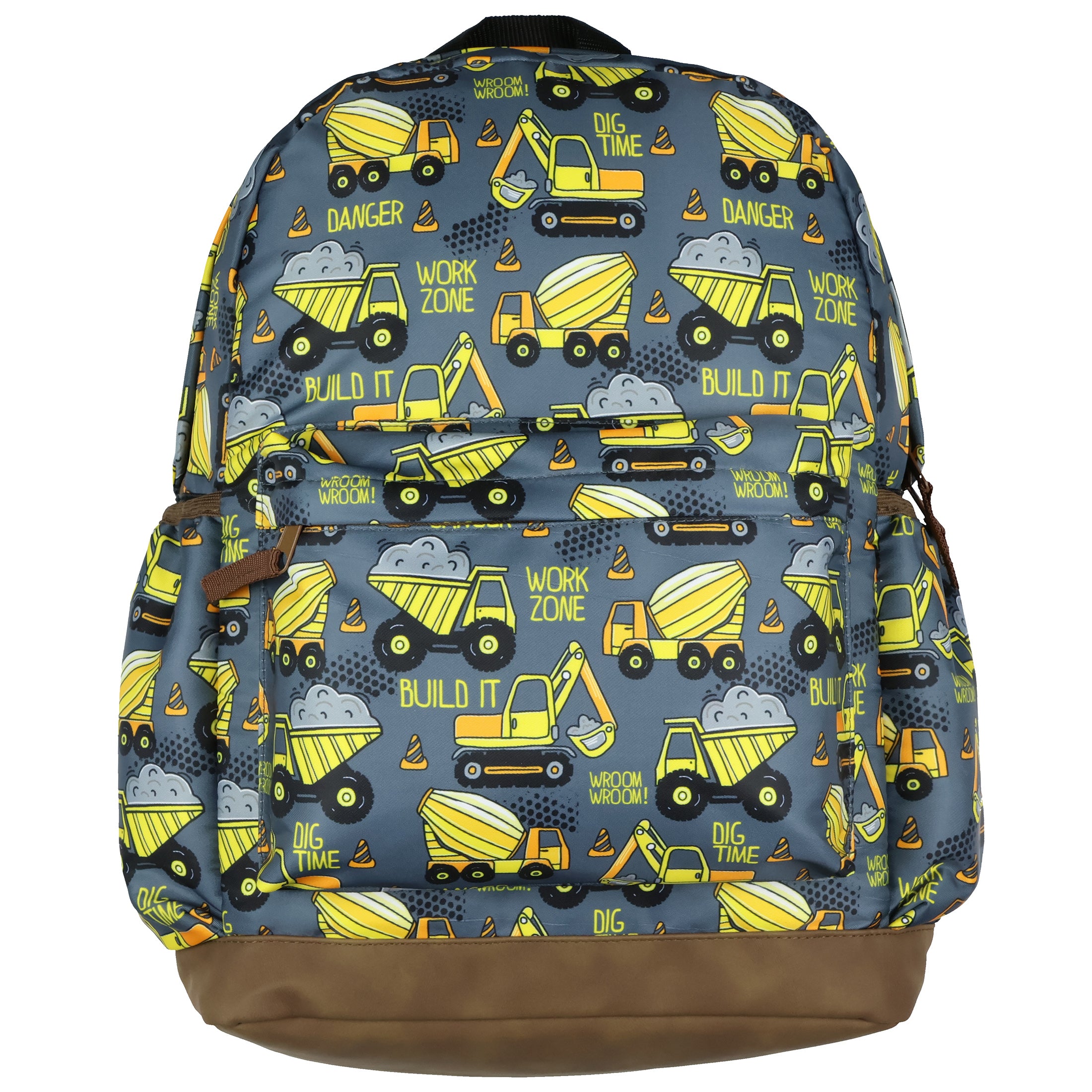 Dump Trucks 16" Backpack Construction Vehicles Travel School Book Bag