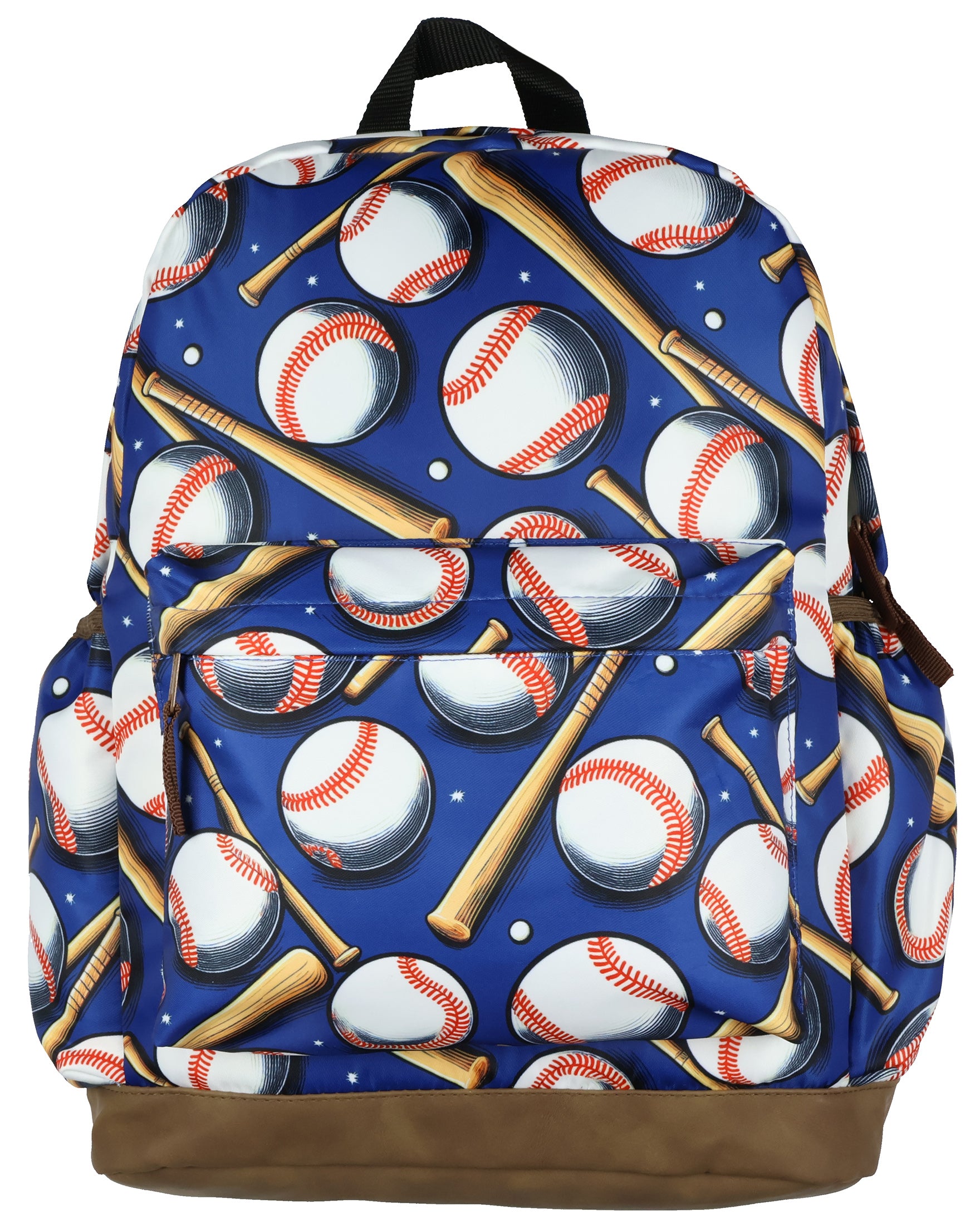 Batter Up! 16" Backpack Baseballs and Bats Travel School Book Bag for Daily Use